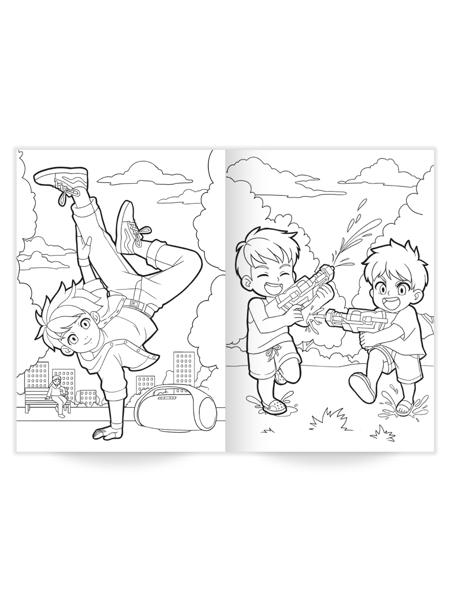 Раскраска Проф-Пресс детская с фингербордом в наборе А4 Активные непоседы - фото 2