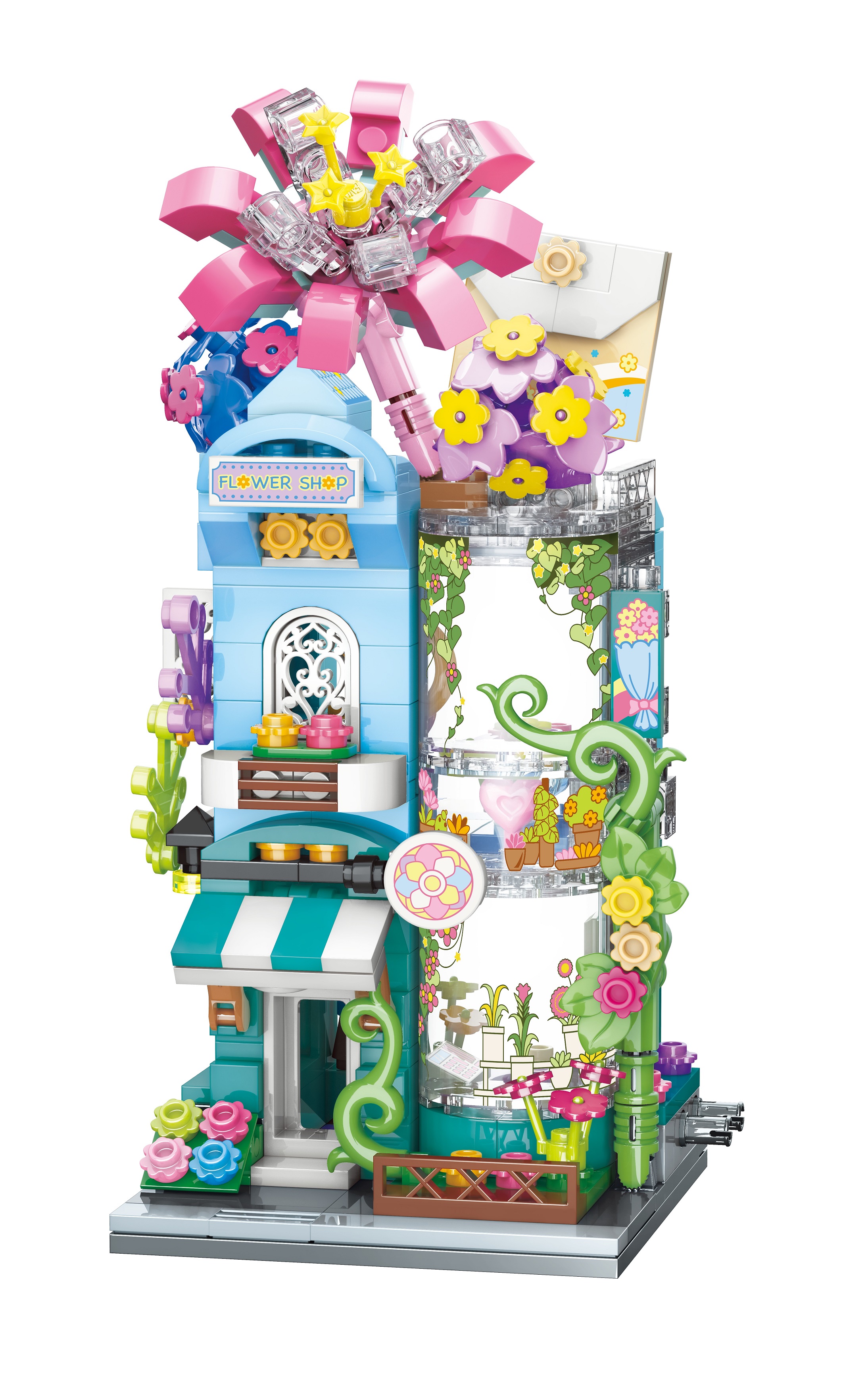 Конструктор QMAN Цветочный магазин 356 дет. - фото 1