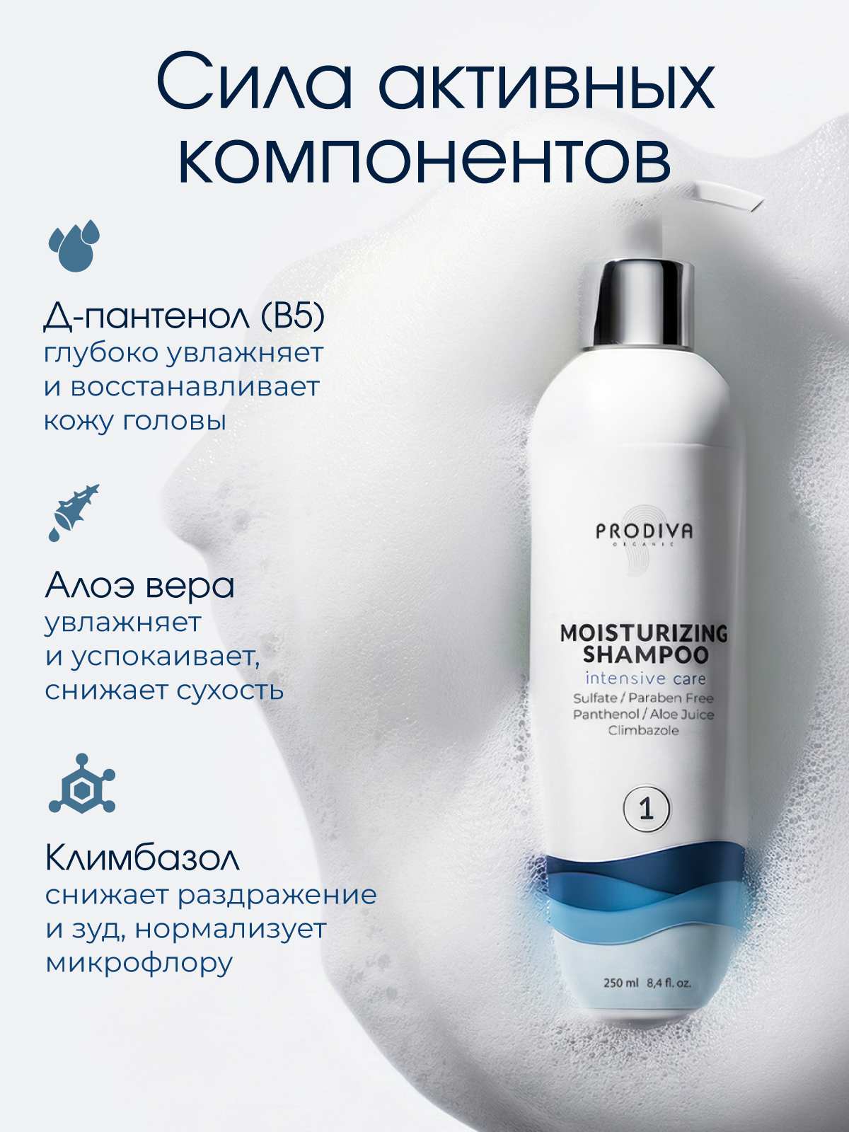 Шампунь PRODIVA глубокого увлажнения 250 мл - фото 7