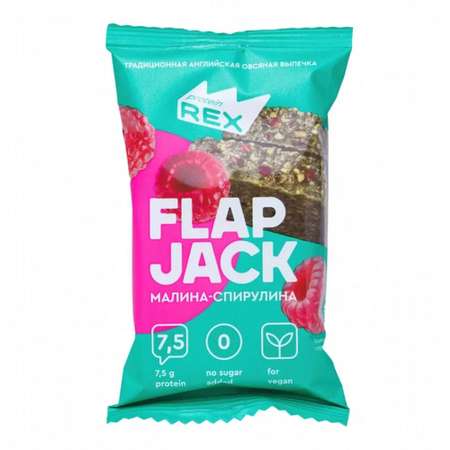 Печенье овсяное протеиновое ProteinRex Flap Jack малина спирулина 60г