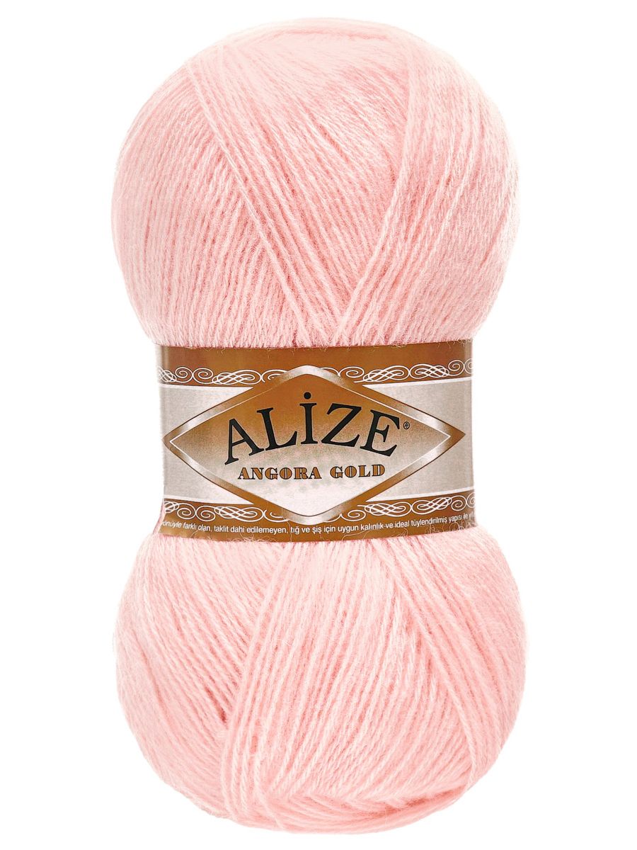 Пряжа Alize мягкая теплая для шарфов кардиганов Angora Gold 100г 550м 5 шт жемчужно-розовый - фото 4