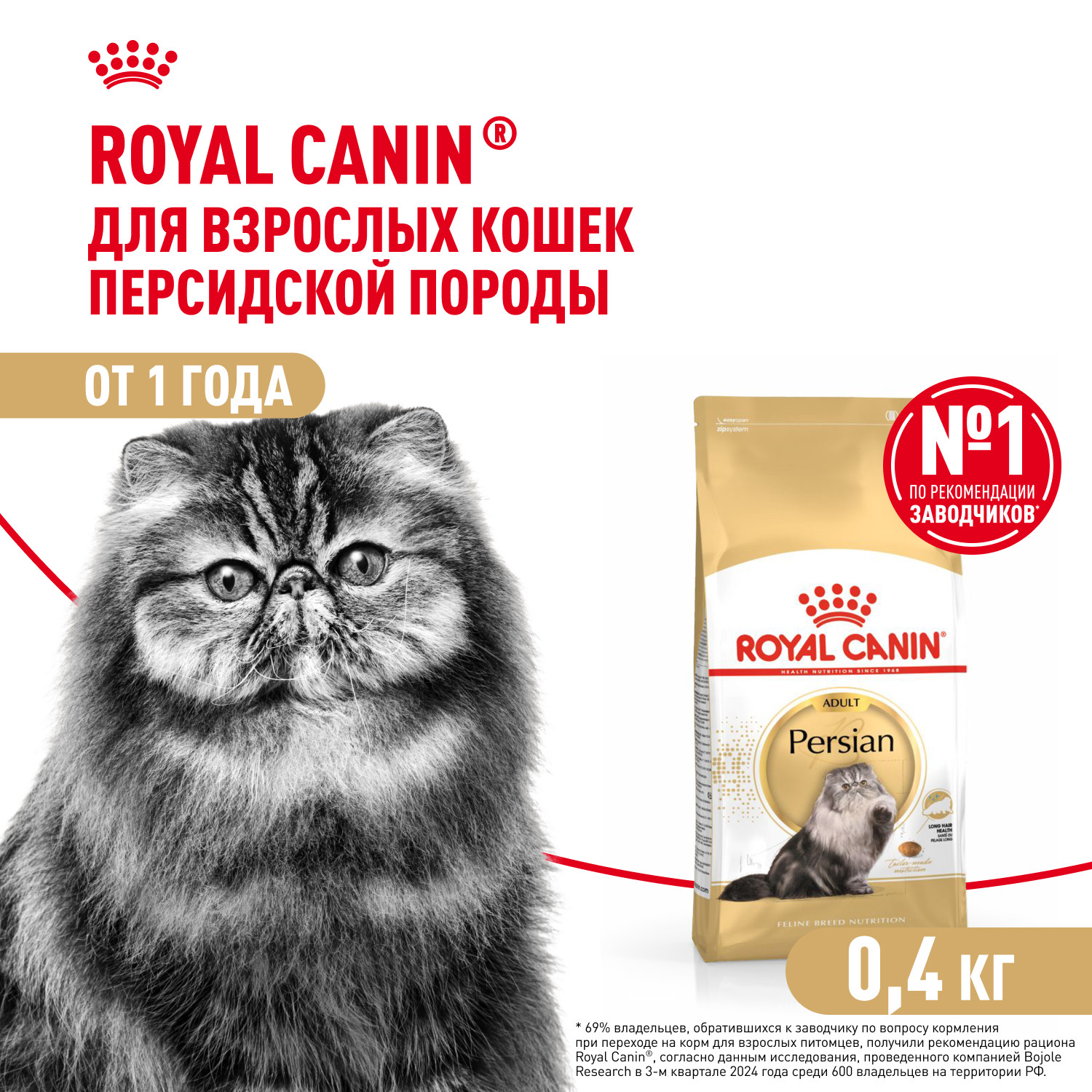 Корм сухой для кошек ROYAL CANIN Persian 400г персидских - фото 1