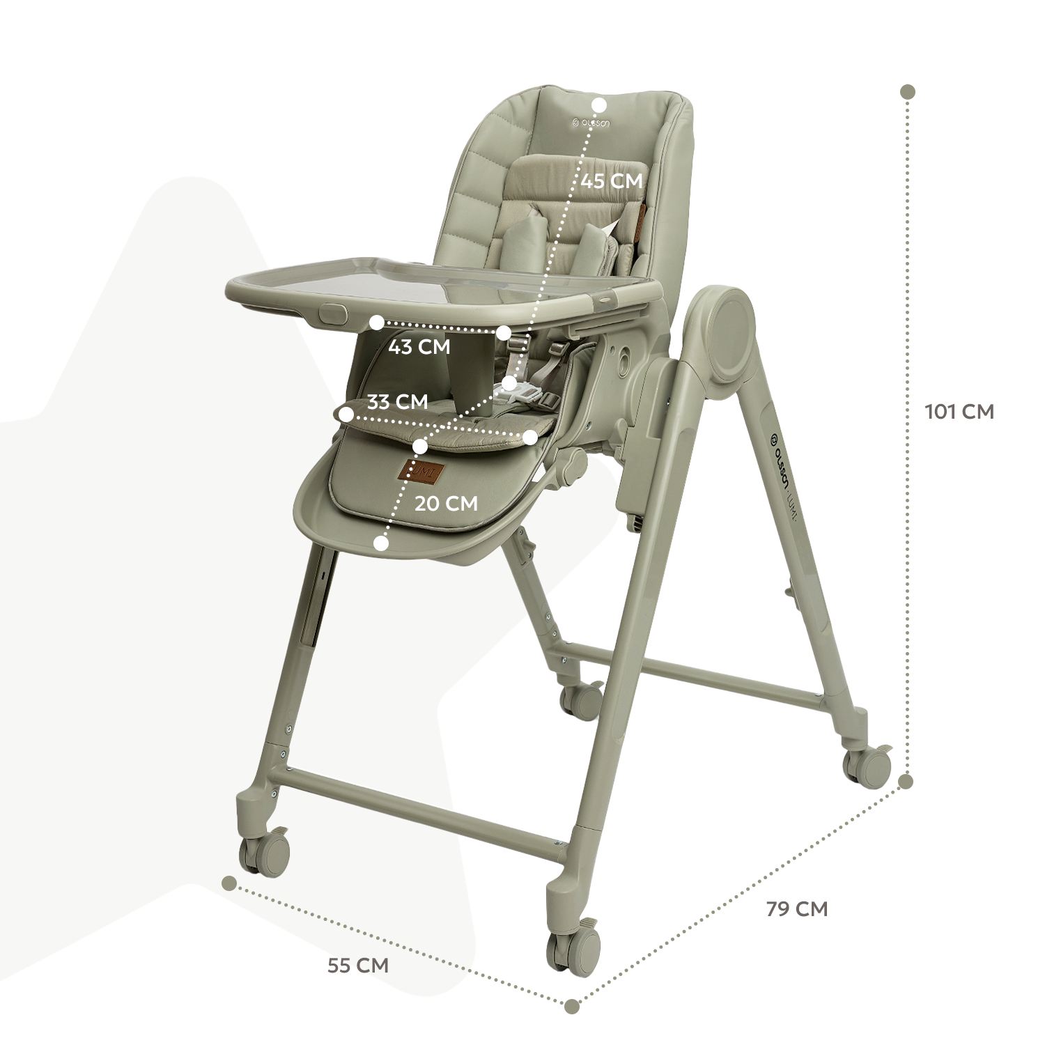 Стульчик для кормления Olsson Lumi хаки - фото 8