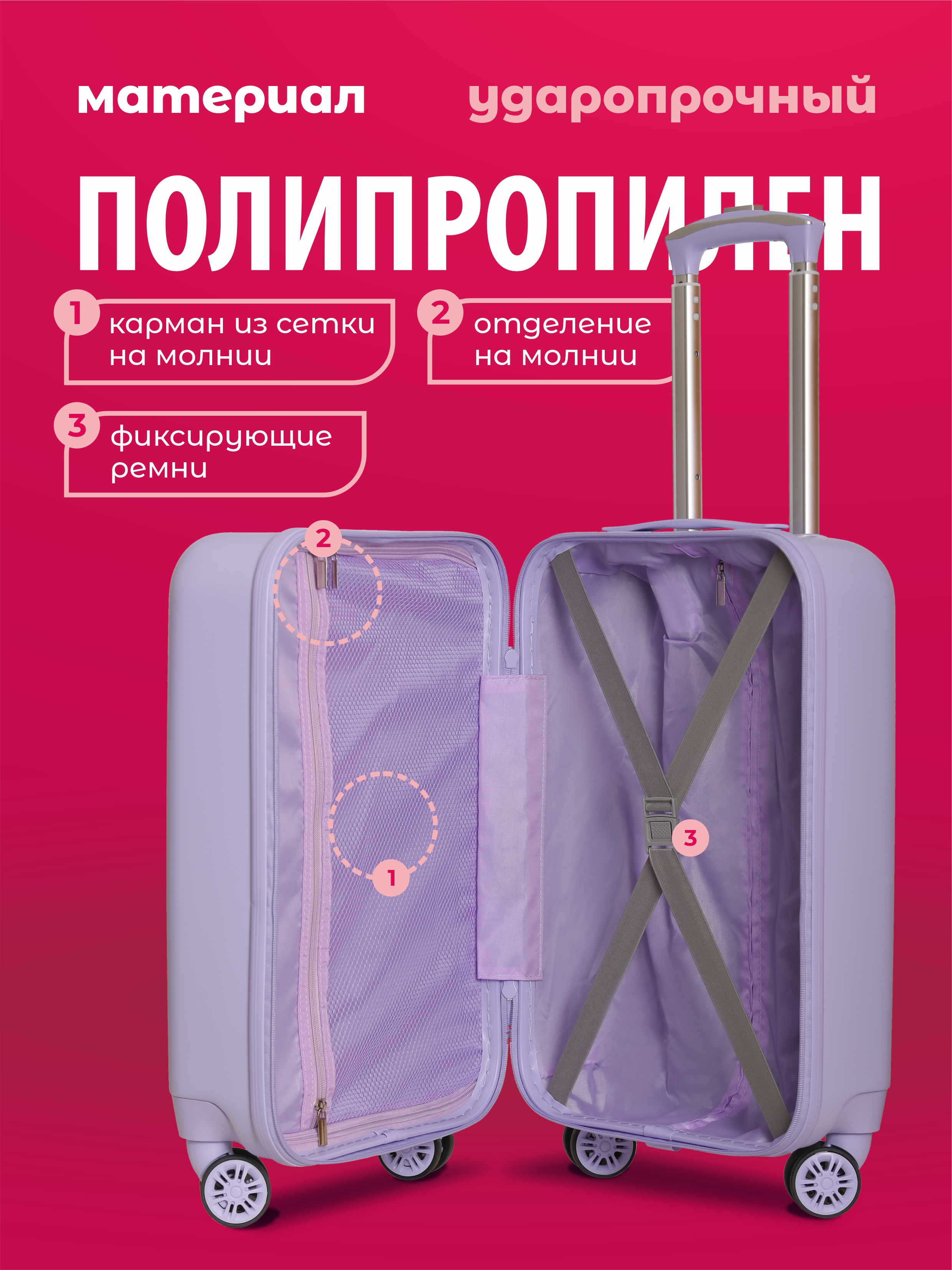 Чемодан Beyond time Собачка в берете - фото 3