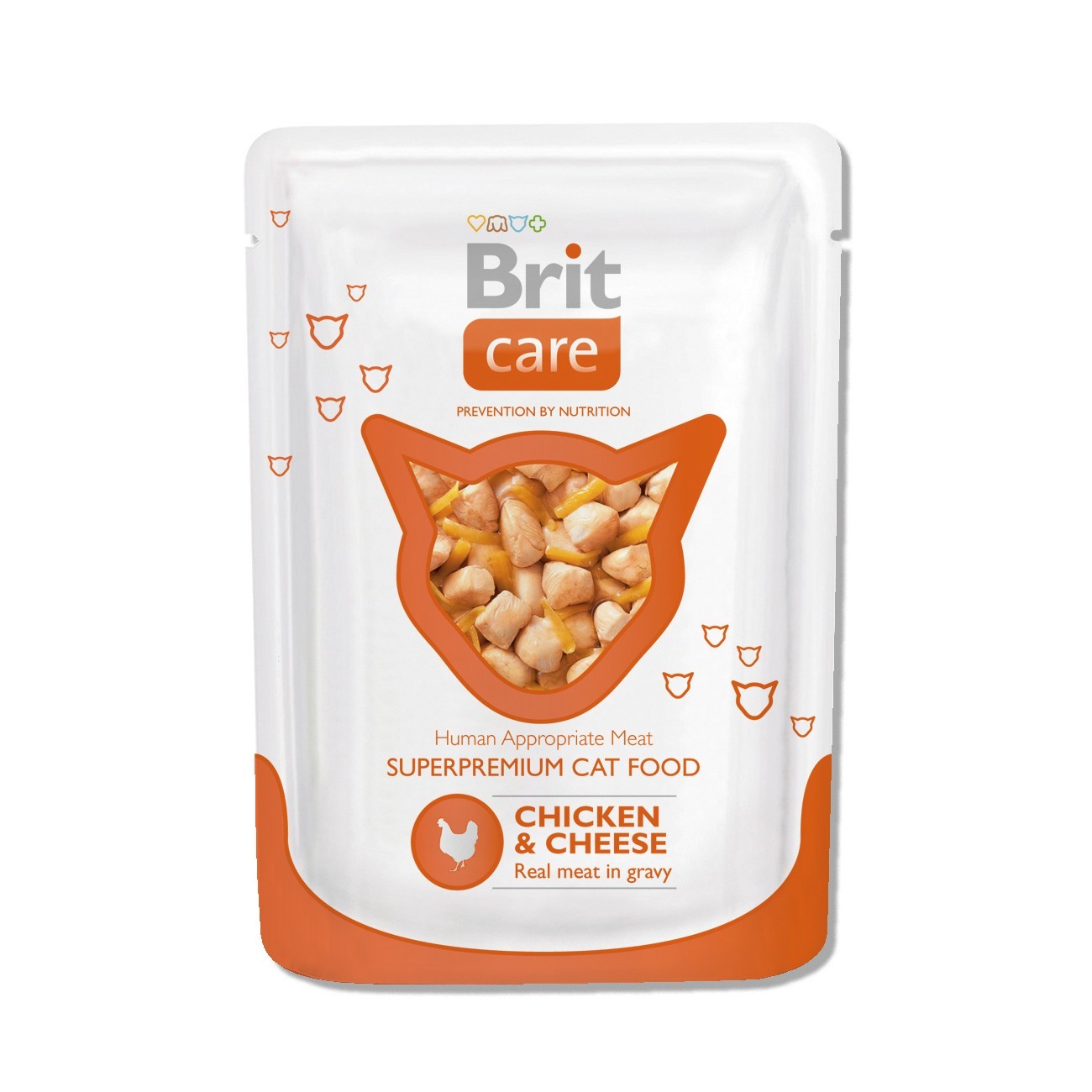 Корм влажный для кошек Brit Care 80г с курицей и сыром пауч - фото 1
