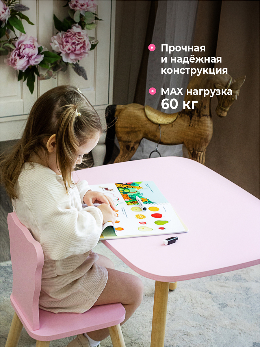 Парта-стульчик Конёк Горбунёк Мишка Розовый - фото 5