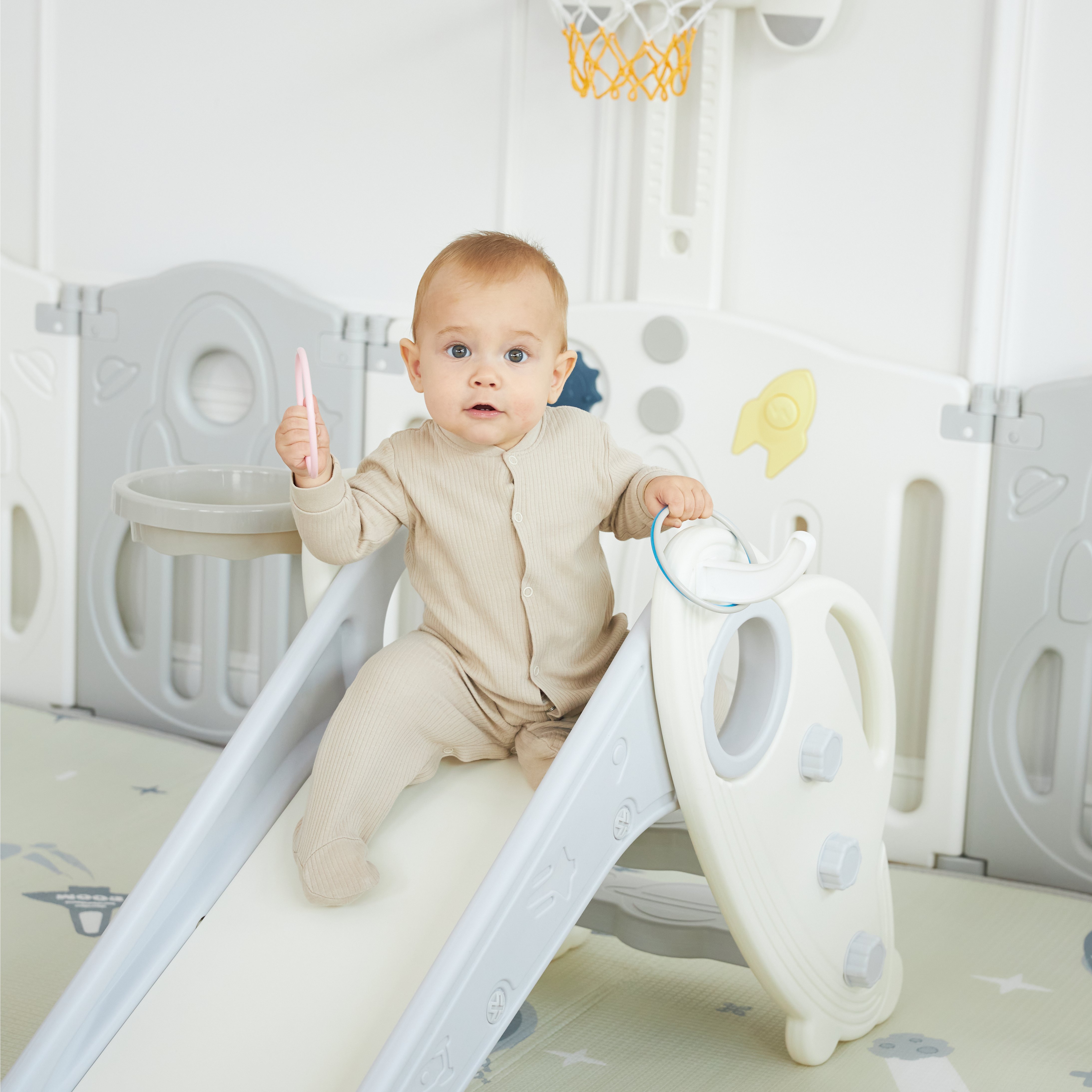 Манеж ширма UNIX Kids Supreme Space PPSUSP12GRY - фото 3