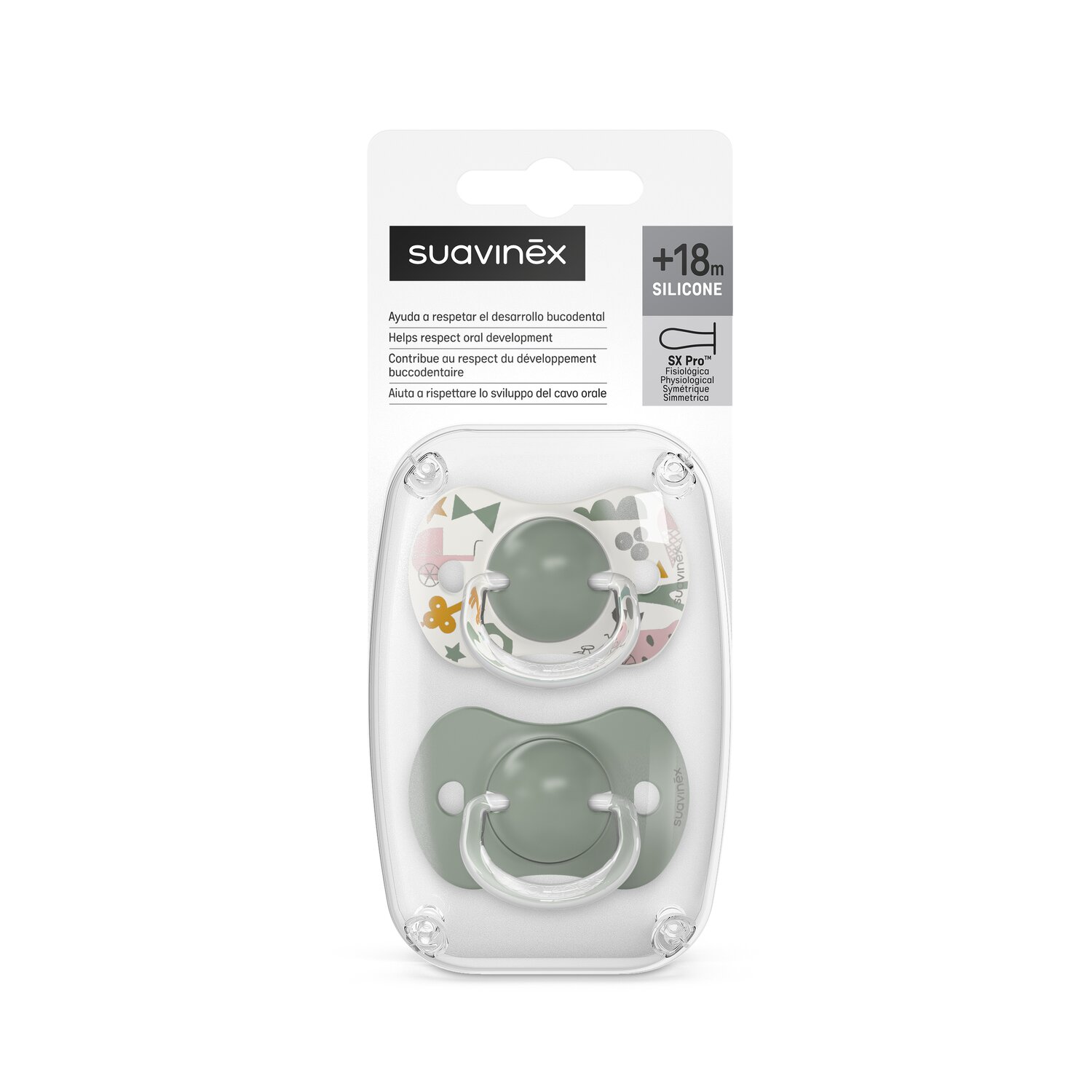 Пустышка Suavinex силикон ортодонтическая от 18 мес. 2 шт. - фото 1