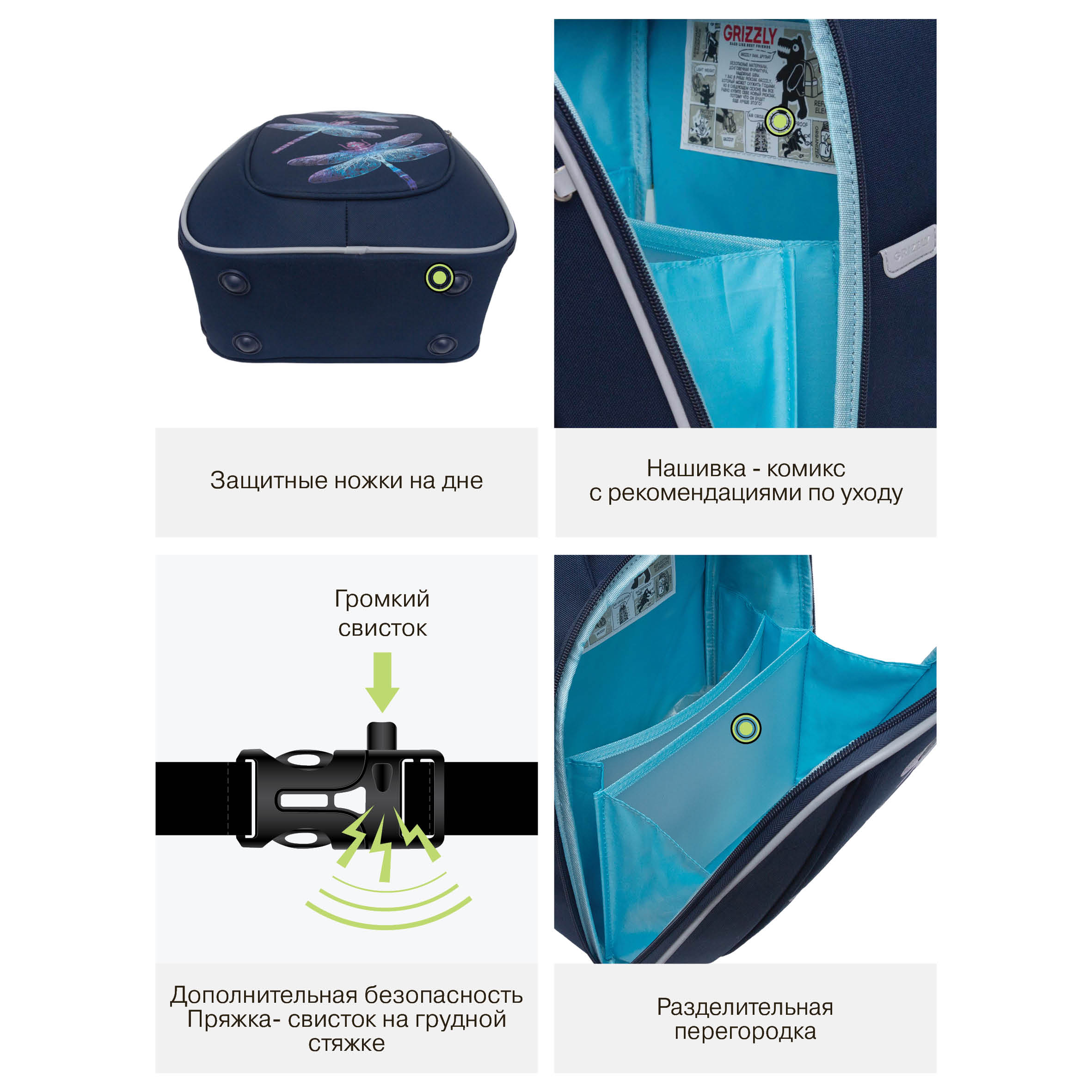 Ранец Grizzly Стрекозы - фото 12