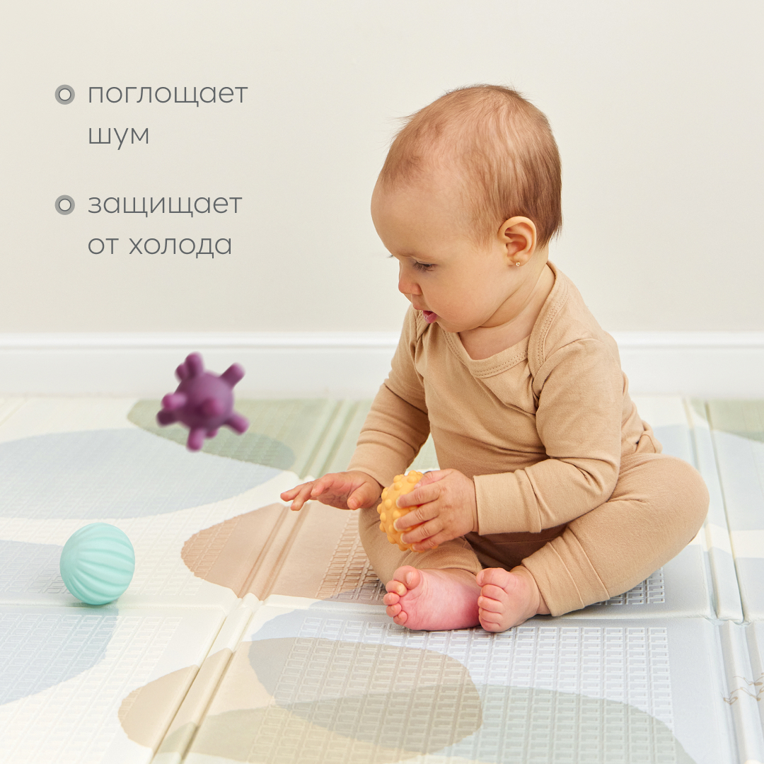 Коврик детский Happy Baby Soft Floor массажный непромокаемый складной - фото 5