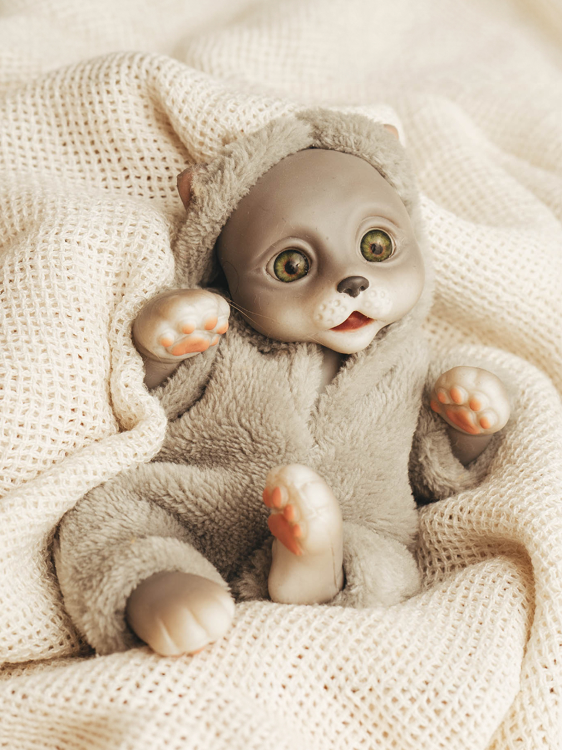 Кукла мини Magic Manufactory Magic Pets Кот реборн серый высота 19 см 4631175965861 - фото 2