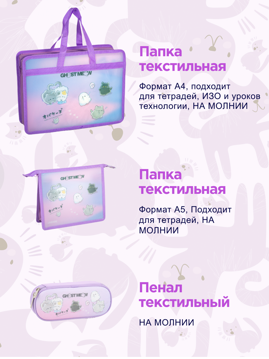 Набор с папкой Отличник Ghost Meow А4 - фото 5