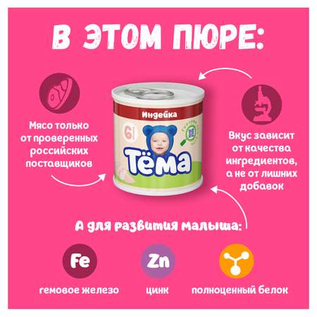 Пюре Тёма Индейка 90г с 6месяцев