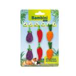 Игрушка для грызунов Bambini Pets Набор овощей из люфы 6шт