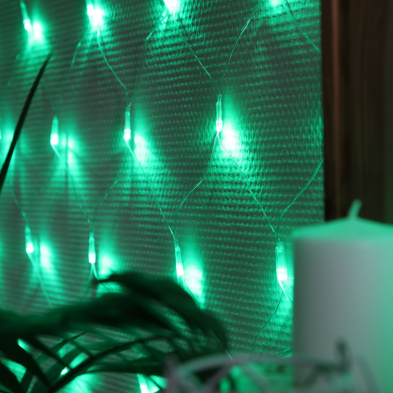 Гирлянда Luazon «Сеть» 1.6 × 1.6 м IP20 прозрачная нить 144 LED свечение зелёное 8 режимов 220 В - фото 3