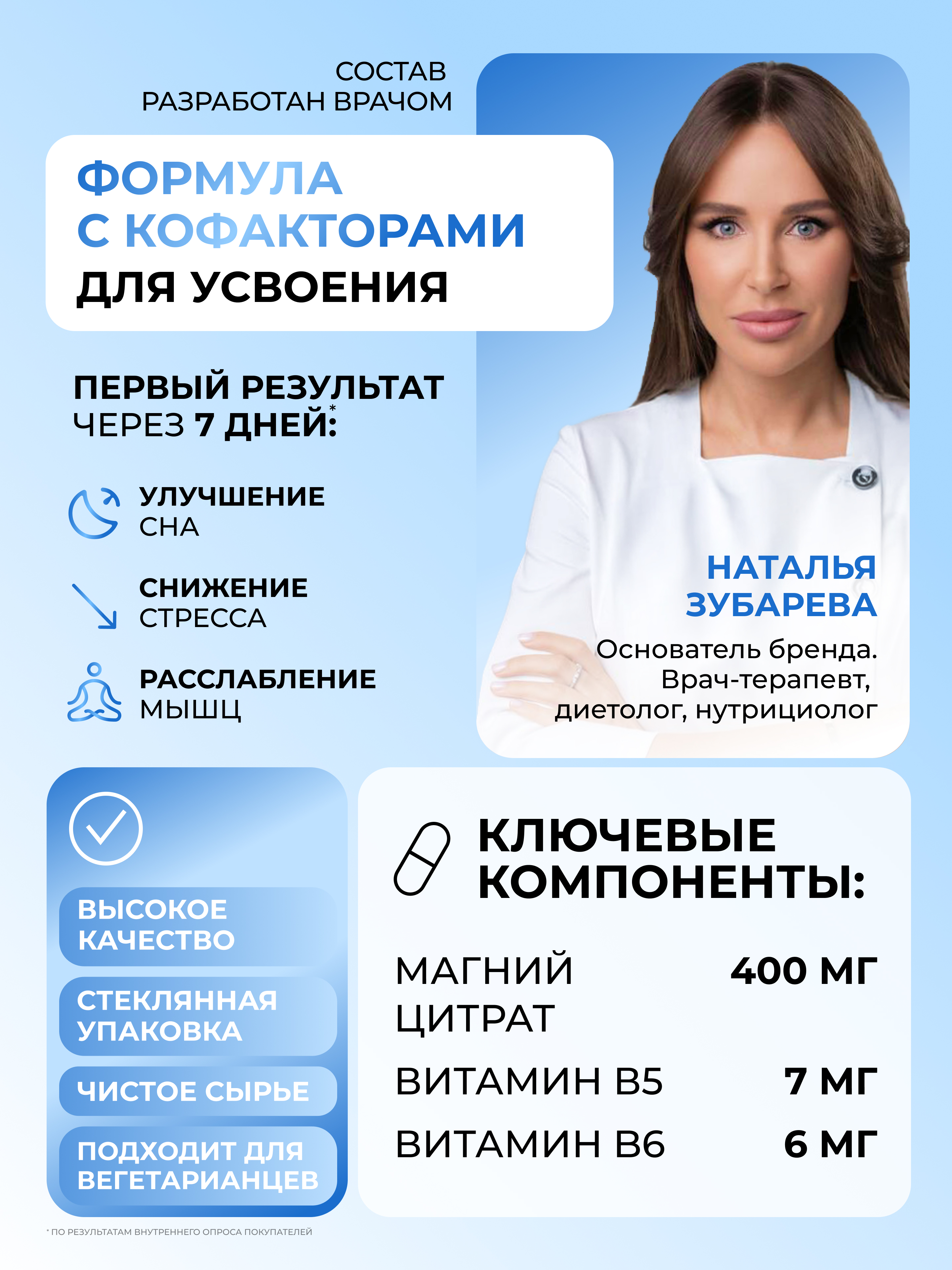 Магний цитрат 400 mg + B6 25 mg Dr. Zubareva 60 капсул - фото 3