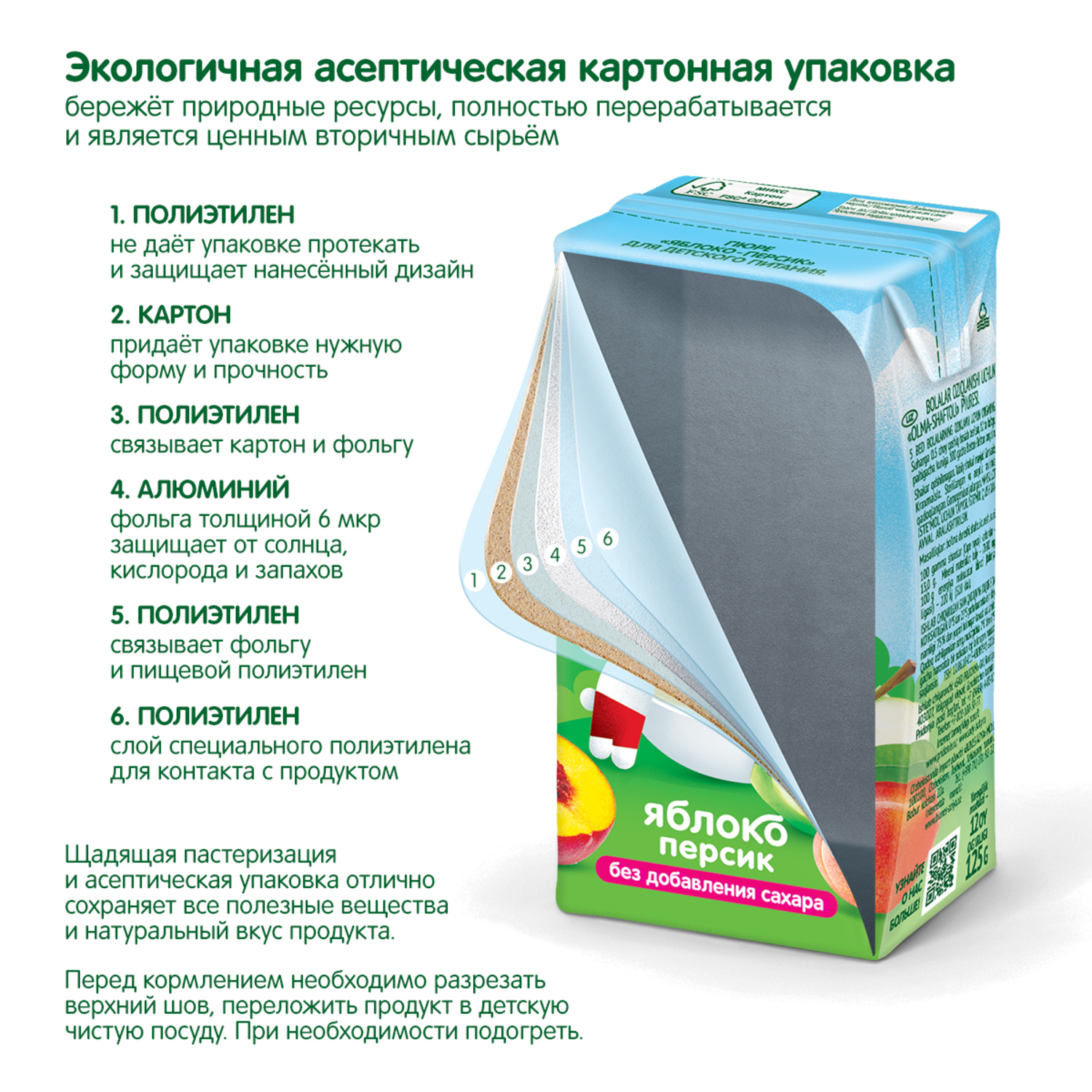 Пюре Сады Придонья Яблоко-персик с 5 мес 125 г - фото 5