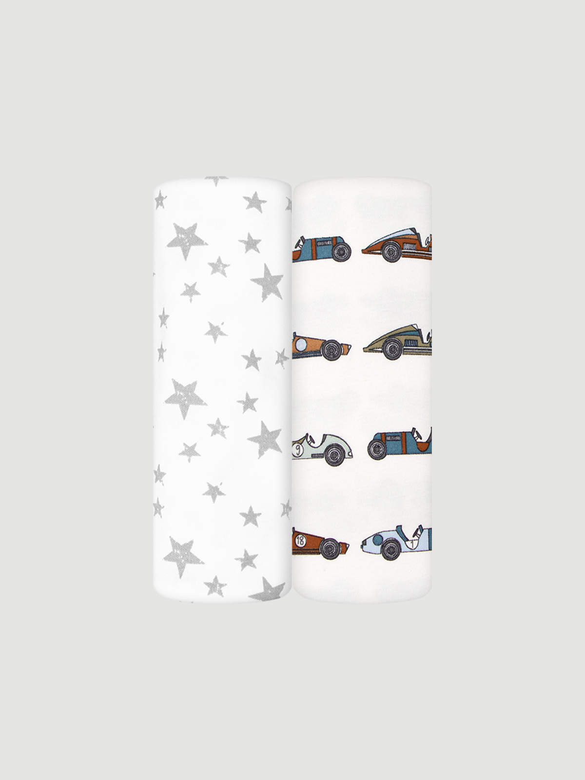 Пелёнка Mjolk Retro Cars Звёзды трикотаж 80х80 см 2 шт. - фото 1