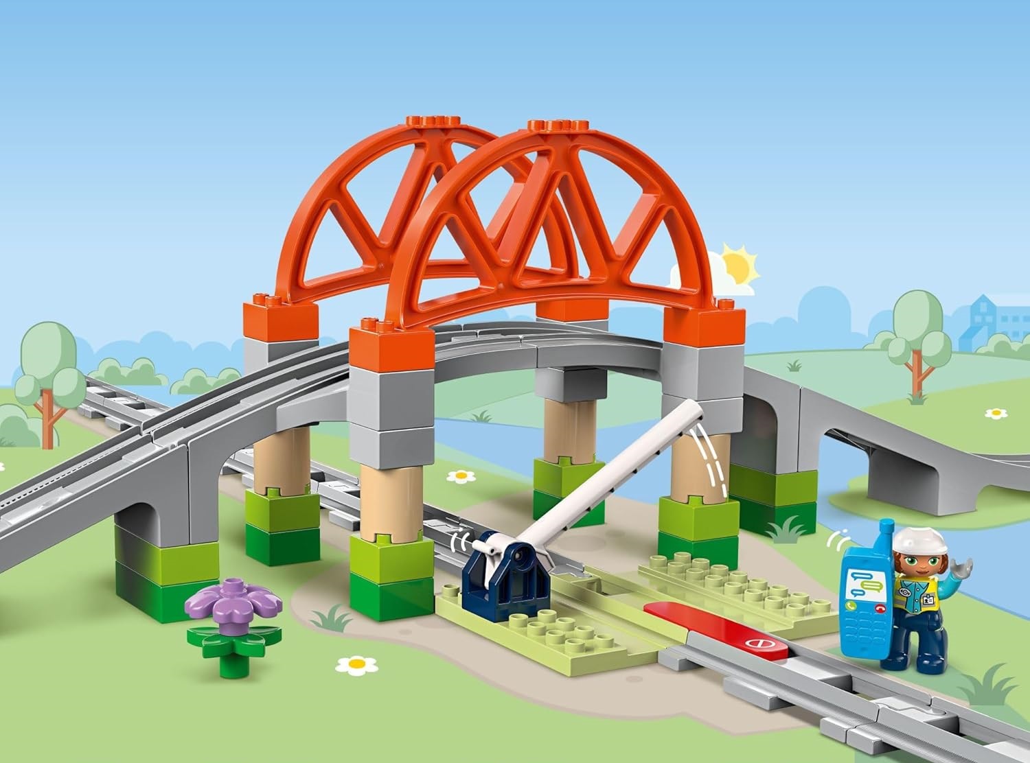 Конструктор LEGO DUPLO Железнодорожный мост и пути 42 дет. - фото 3