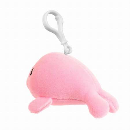 Игрушка Abtoys Supersoft mini Брелок Тюлень розовый с пластиковым карабином