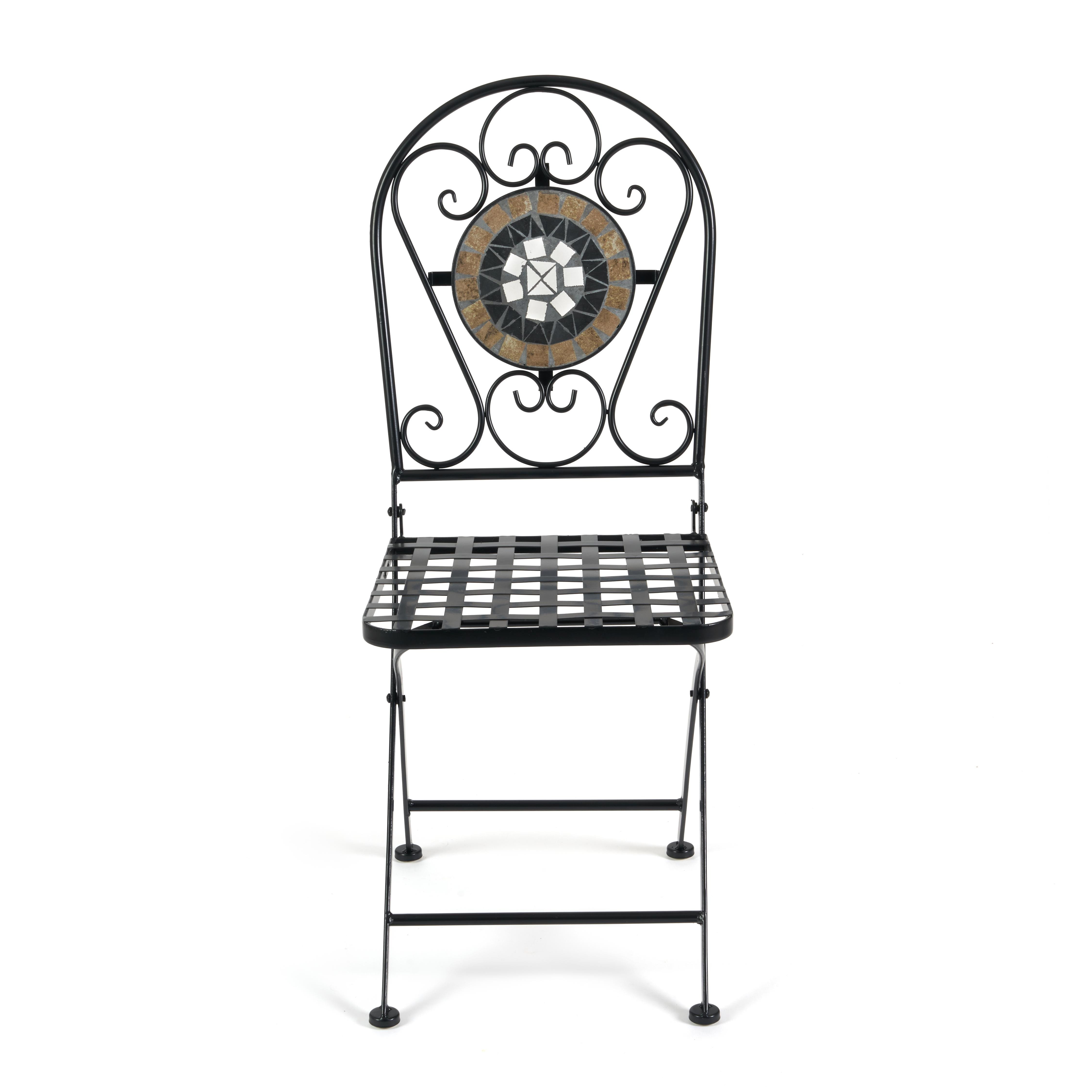 Комплект садовых стульев TETCHAIR Виченза, складные, металл, 36х35х91см, черный /плитка "калейдоскоп" - фото 11