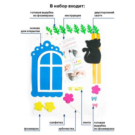 Набор для творчества Волшебная мастерская сборка Кошки на окошке