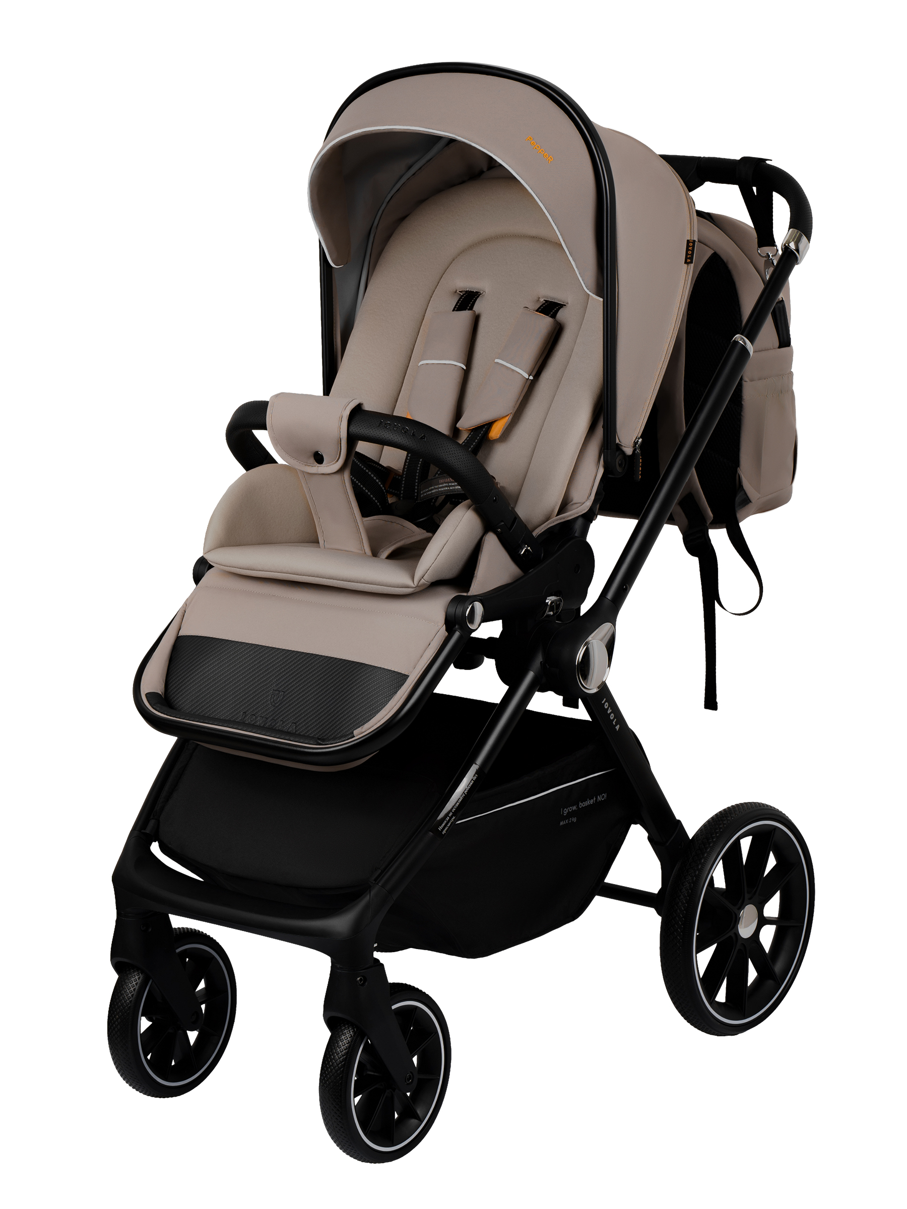 Коляска 3в1 JOVOLA Pepper 3в1, бежевый - фото 22