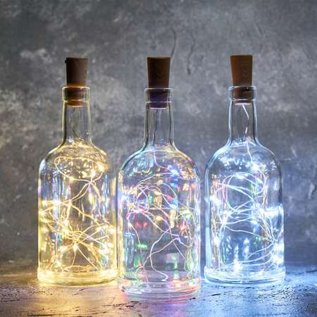 Светодиодная гирлянда NEON-NIGHT Роса 2 м с пробкой свечение мультиколор