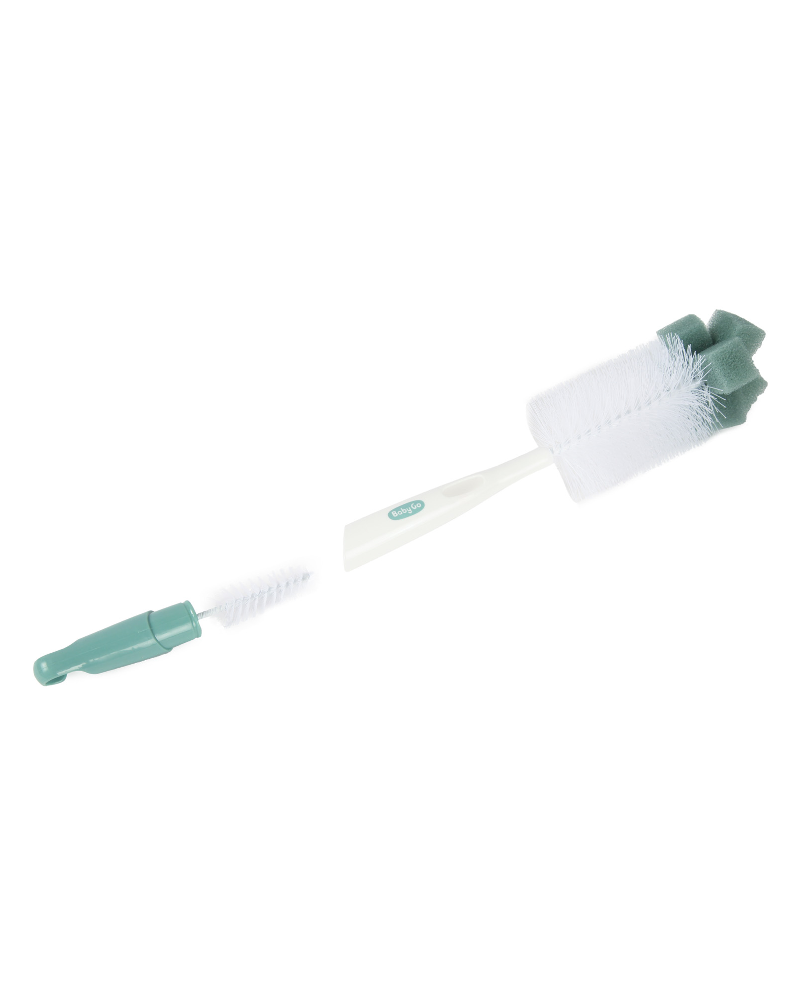 Ершик для бутылочек и сосок BabyGo 2в1 с губкой Green - фото 6