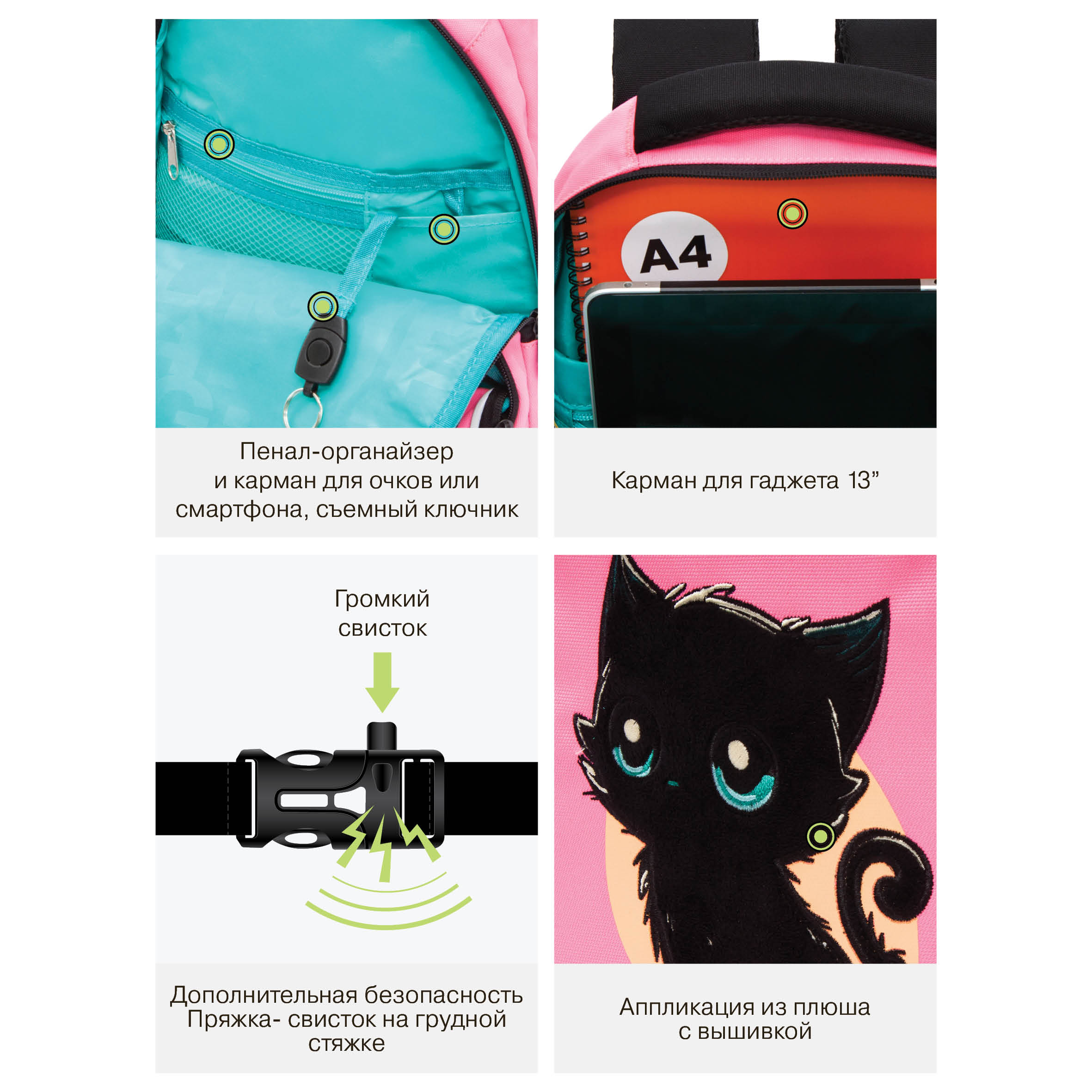 Рюкзак Grizzly Котенок - фото 11