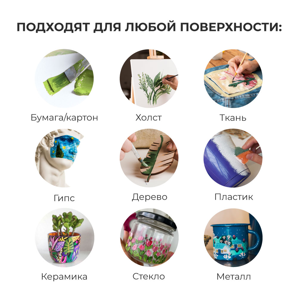 Краски акриловые Малевичъ 12 цв. - фото 4