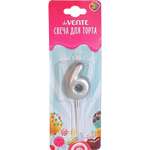 Свечи для торта deVENTE воздушный шарик 6 серебро