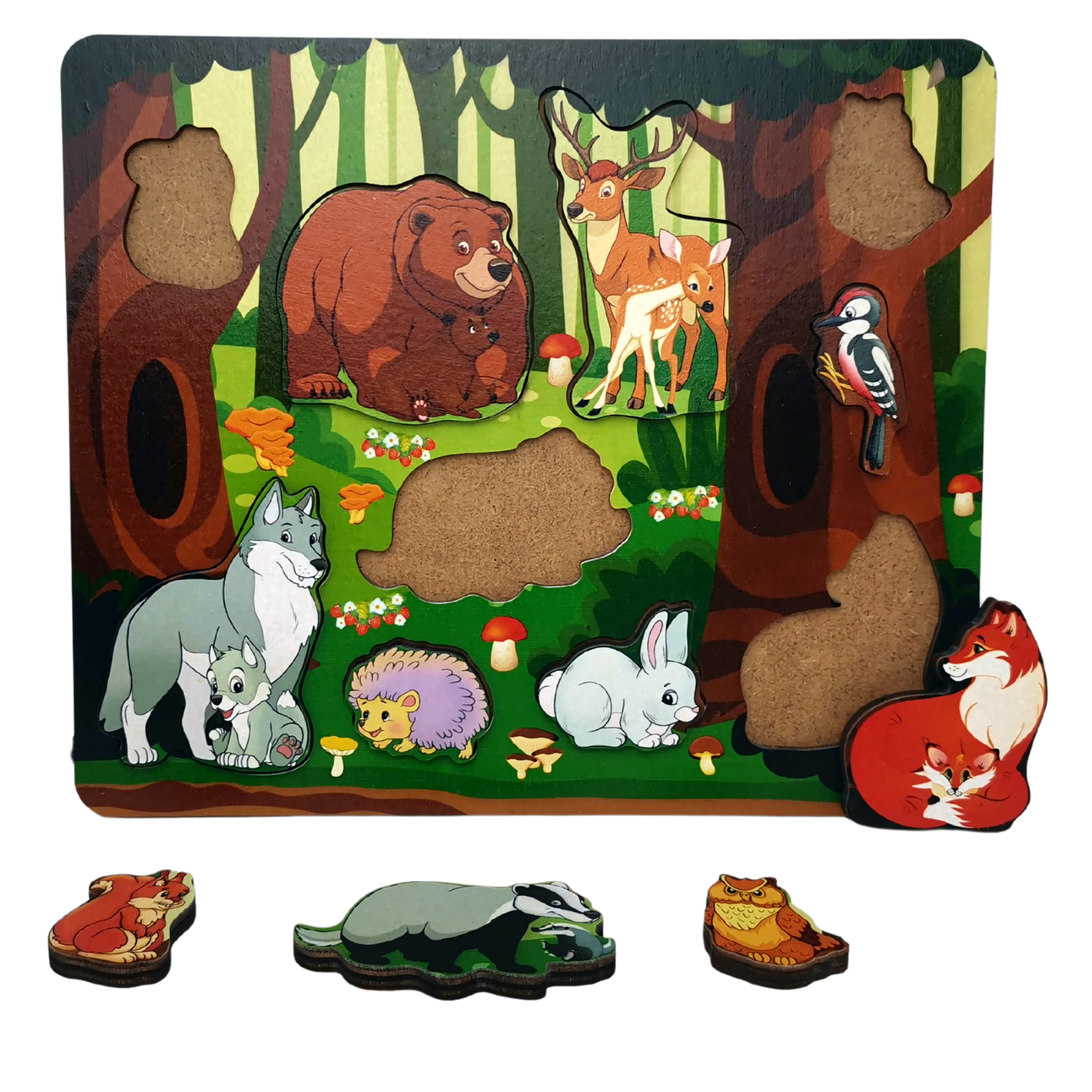 Игрушка Нескучные игры рамка-вкладыш Кто живет в лесу - фото 2