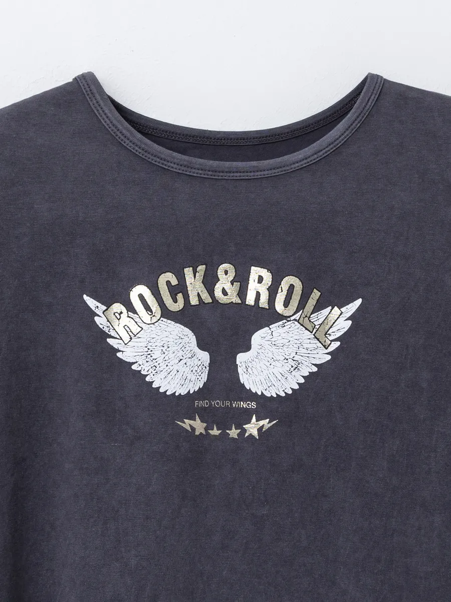 Футболка Mark Formelle (Марк Формэль) 117946/ACID WASH обсидиан +печать - фото 7