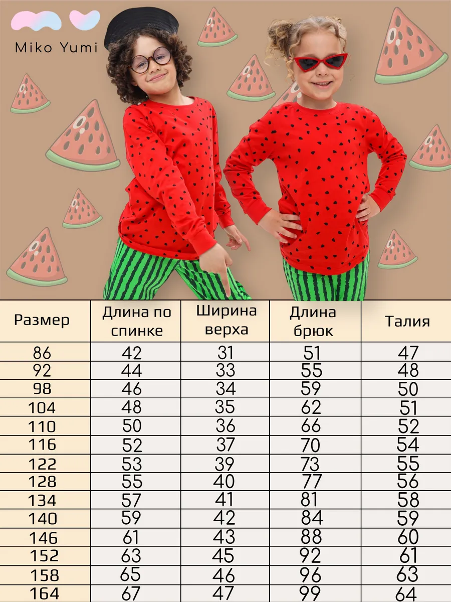 Пижама MIKO YUMI WM-2132-33красно-зеленый - фото 3