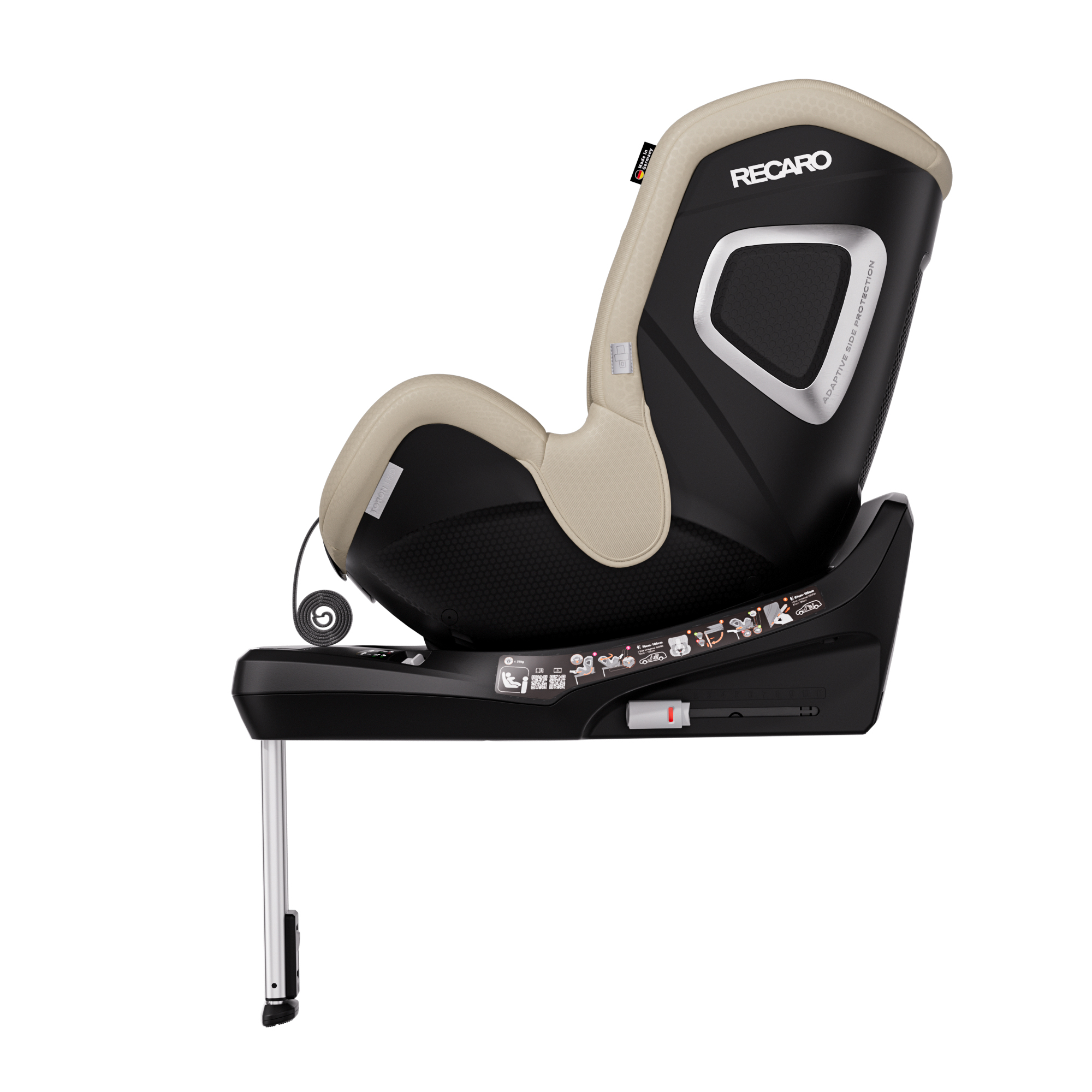 Автокресло Recaro Toron 1 Kid Isofix 0+/1 (0-18 кг) бежевый - фото 12
