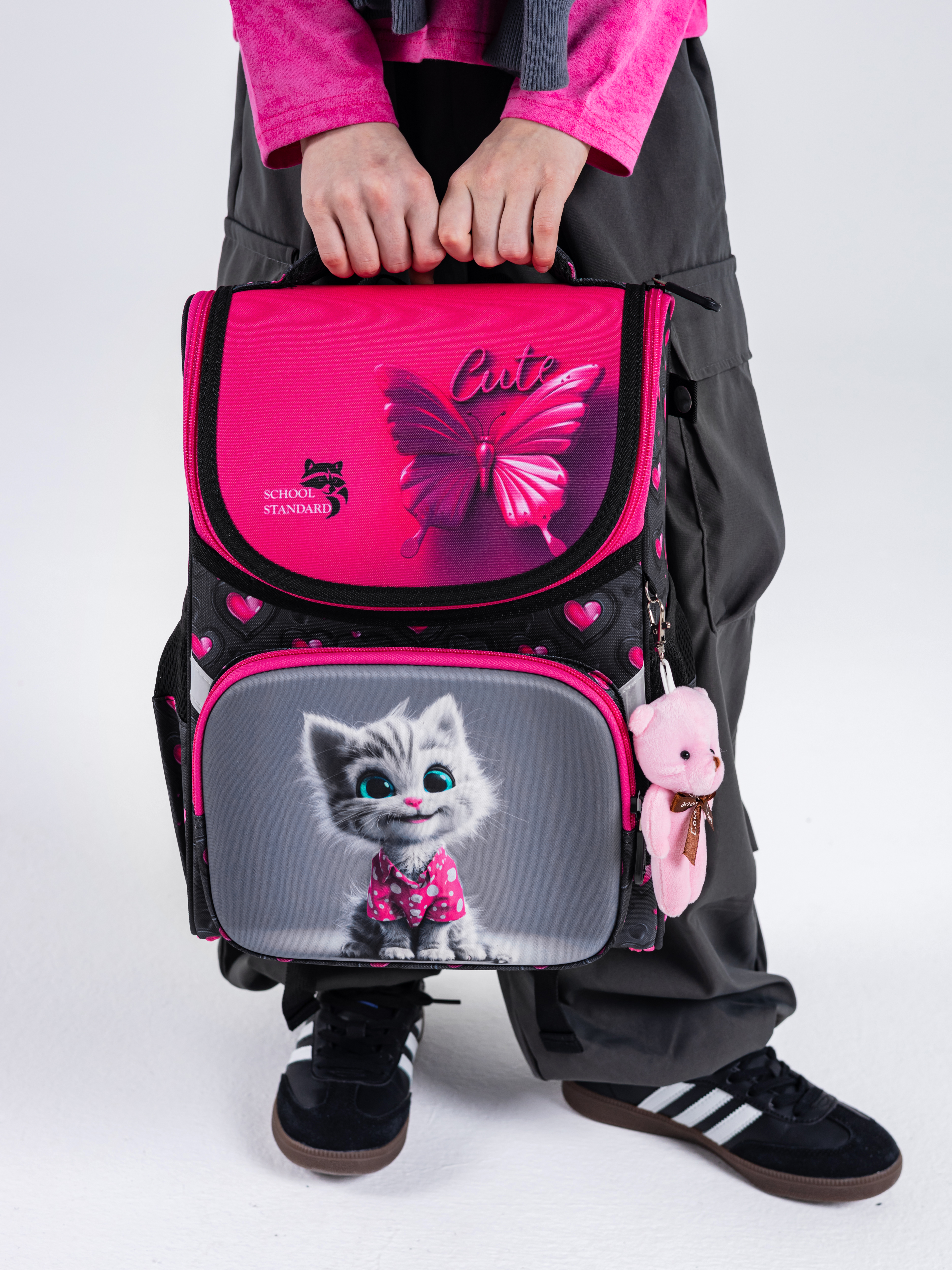 Ранец School Standard начальной школы 4 в 1 + мишка - фото 4