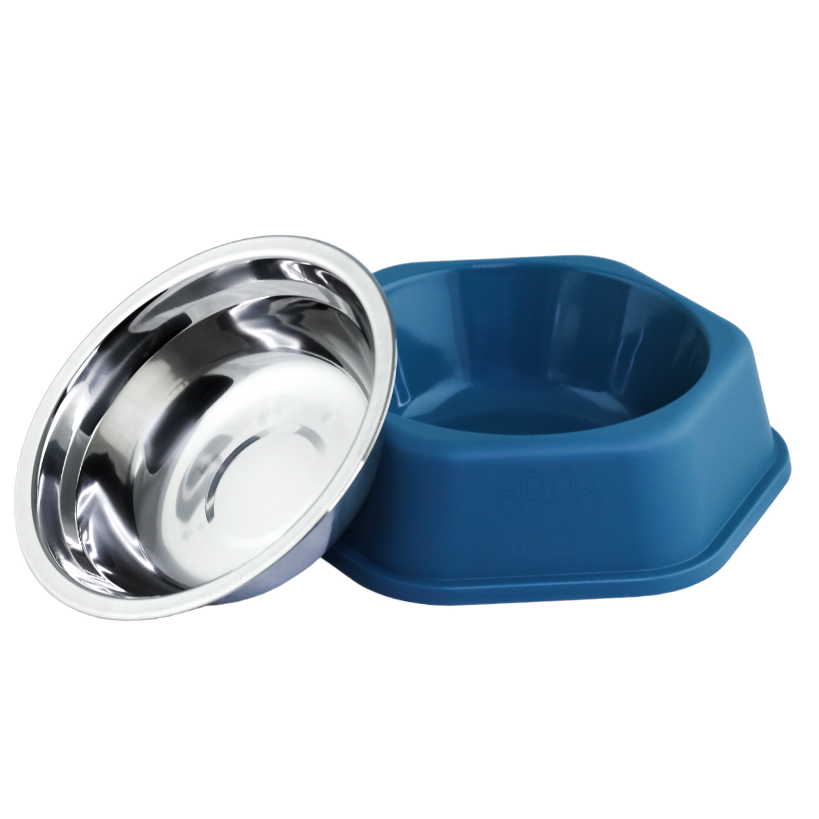 Миска для животных Не Один Дома Лапка 19.5*19.5*6см Голубой - фото 2