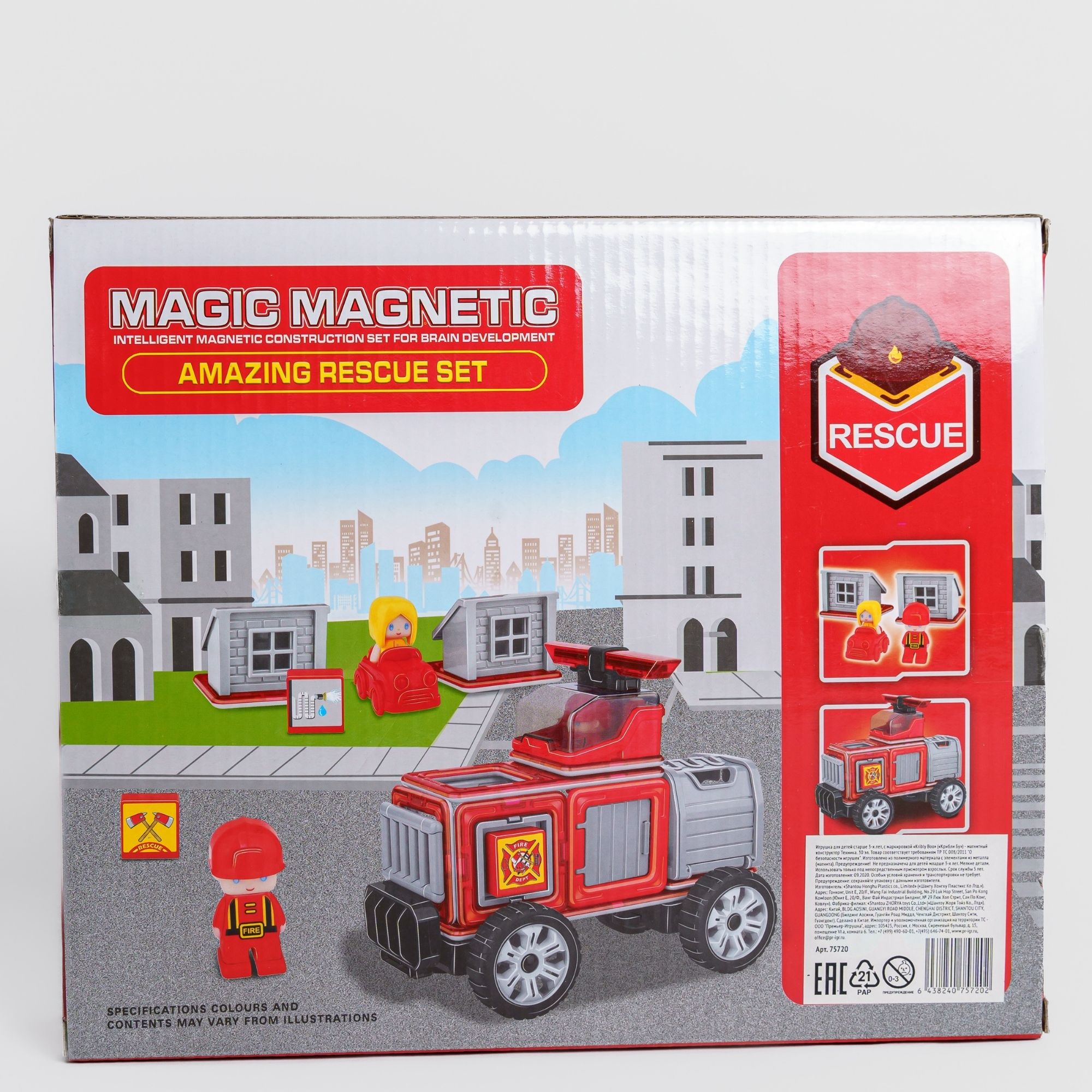 Конструктор Крибли Бу Пожарная машина магнитный - фото 11