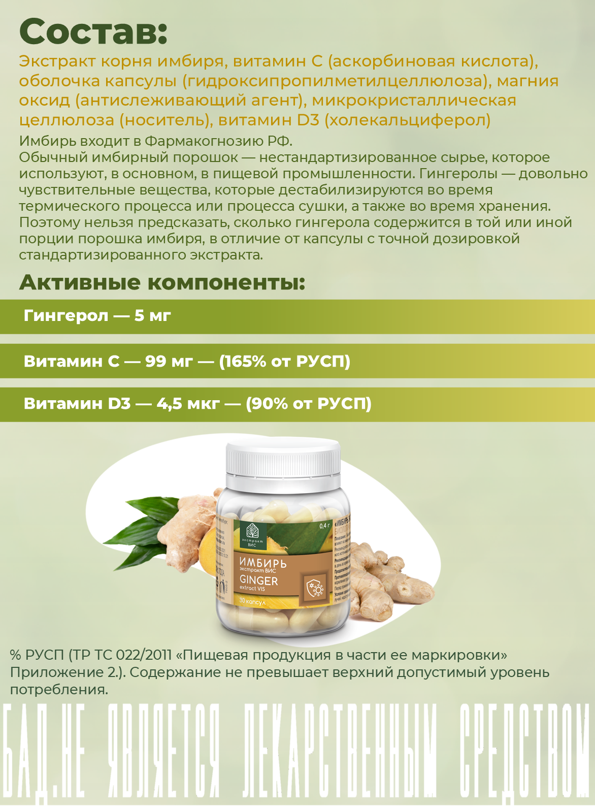 БАД Экстракт-ВИС Имбирь №30 - фото 3