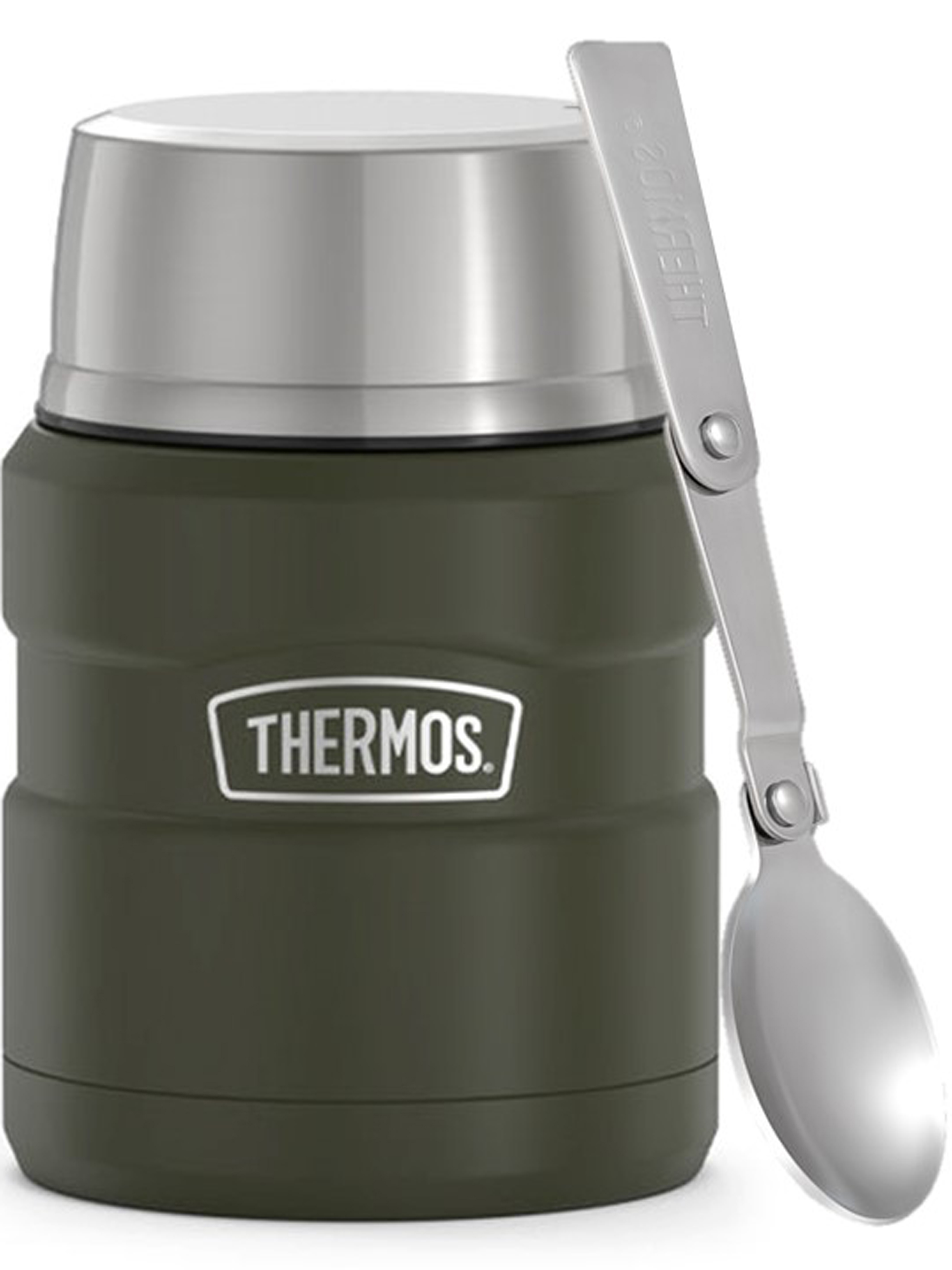 Термос для еды супа 470 мл с ложкой THERMOS KING-3000 хаки – нержавеющая сталь герметичный тепло/холод 9/14 часов - фото 6