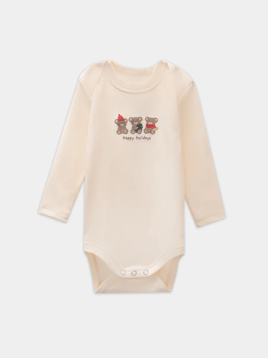 Боди 2 шт Mark Formelle (Марк Формэль) 13016-2/сливочное масло +НГ мишутки на бежевом - фото 10