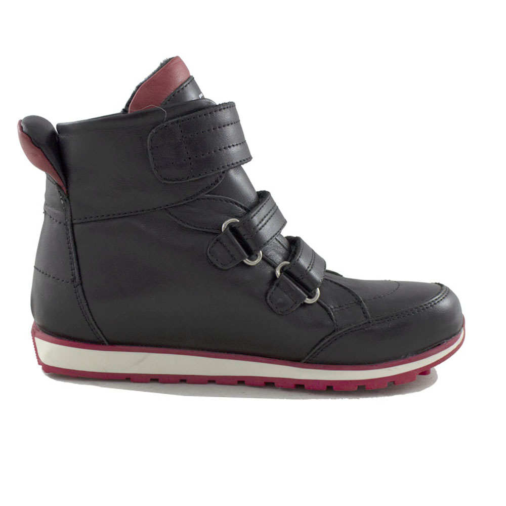 Ботинки Europen T175-33-34-СВ EUROPEN Кроссовки для девочки,черный,красный кожа - фото 2