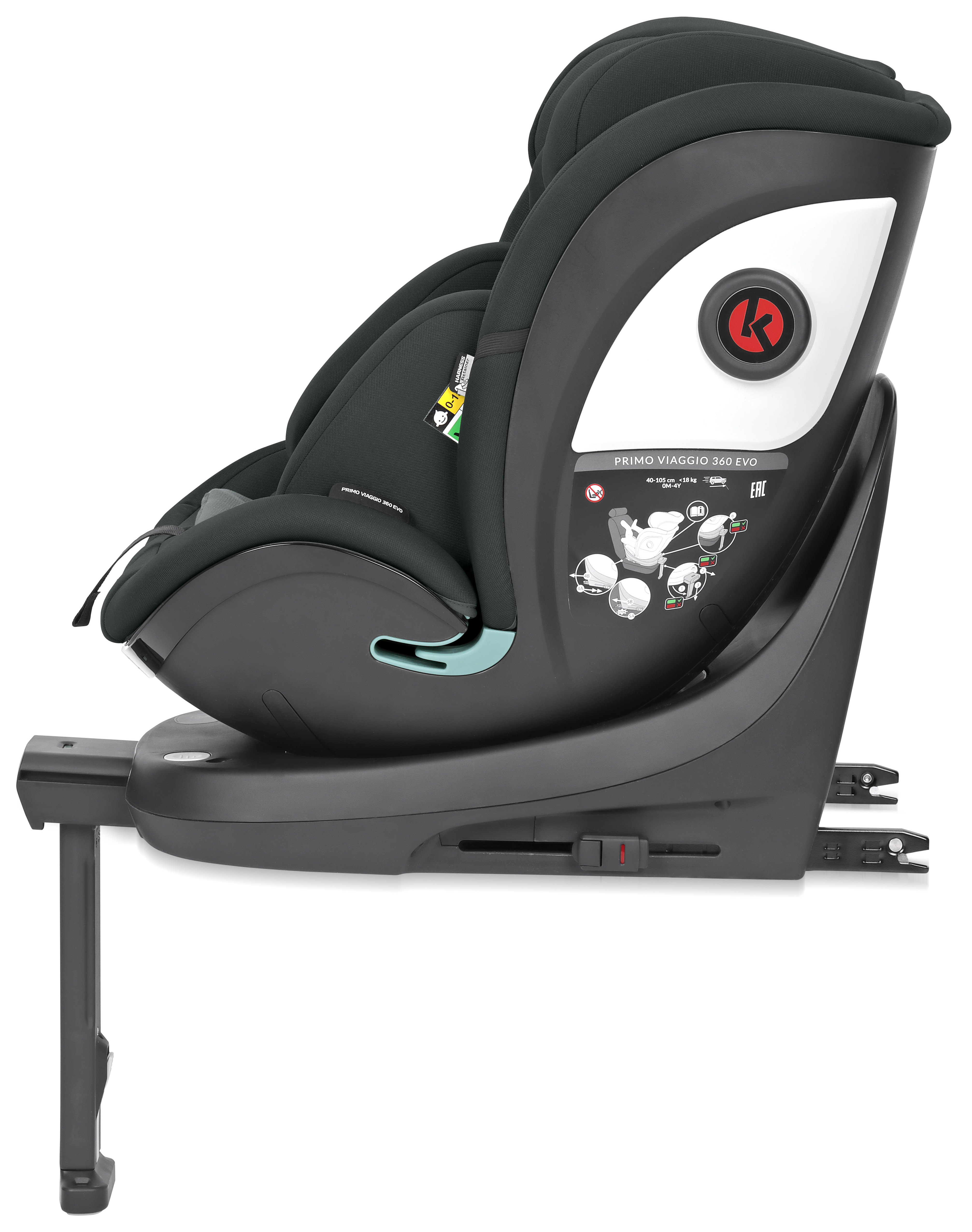 Автокресло Peg-Perego 360 Evo Isofix 0+/1/2/3 (0-36 кг) зеленый - фото 6