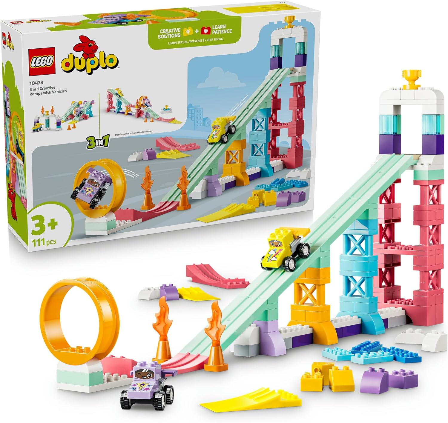 Конструктор LEGO DUPLO Рампы с машинками 111 дет. - фото 1
