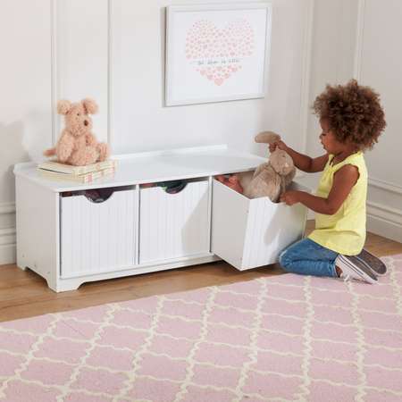 Скамья с ящичками хранения KidKraft Белая 14564_KE