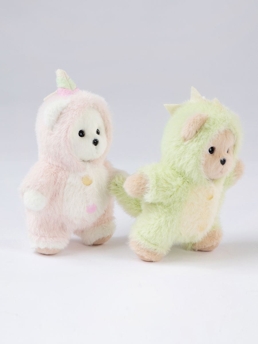 Мягкая игрушка TeddyTales Медведь в костюме дино брелок - фото 8