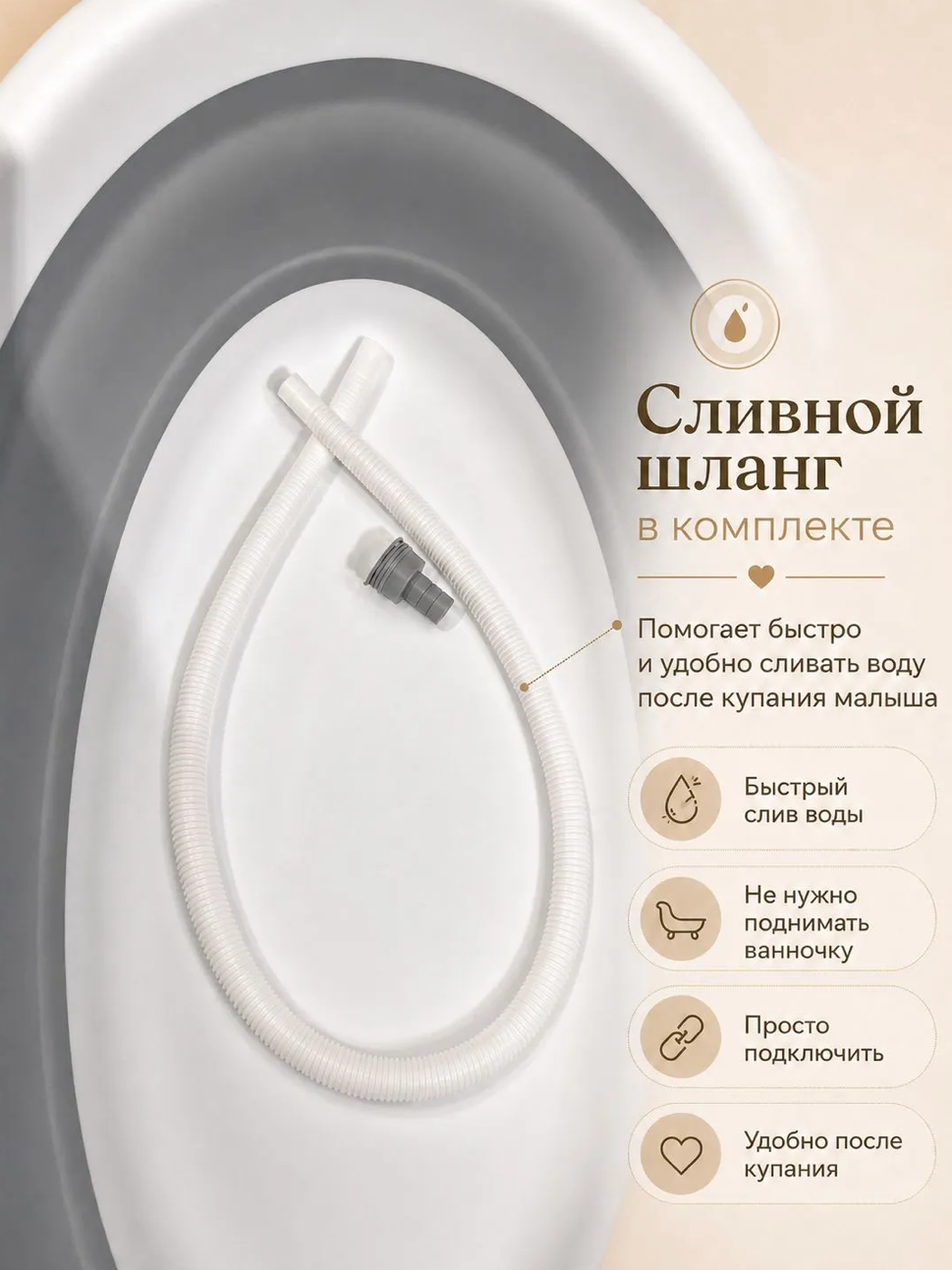 Ванночка NORVE с подставкой складная серый - фото 9
