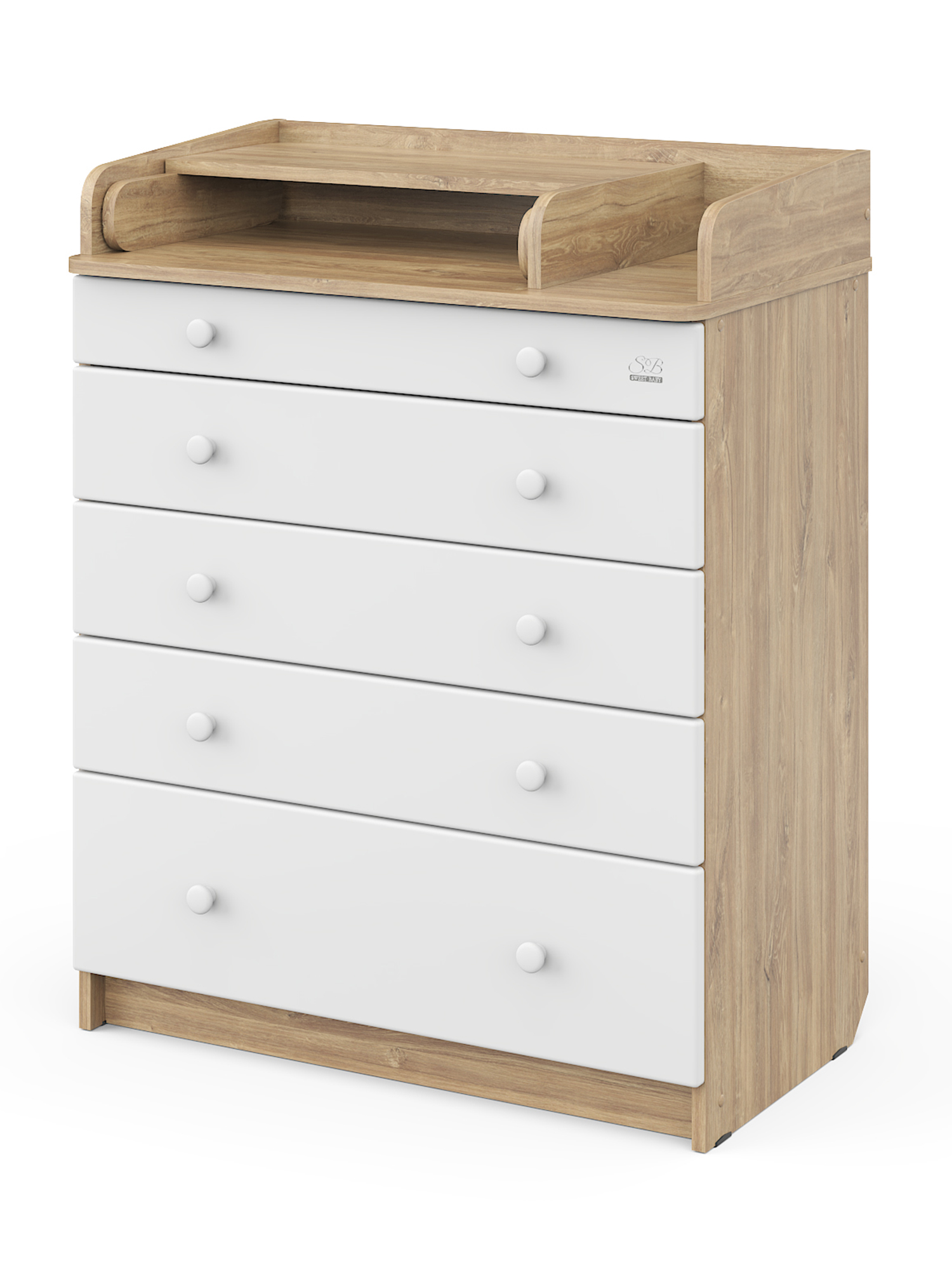 Комод пеленальный Sweet Baby Marsala (дуб, белый) - фото 10