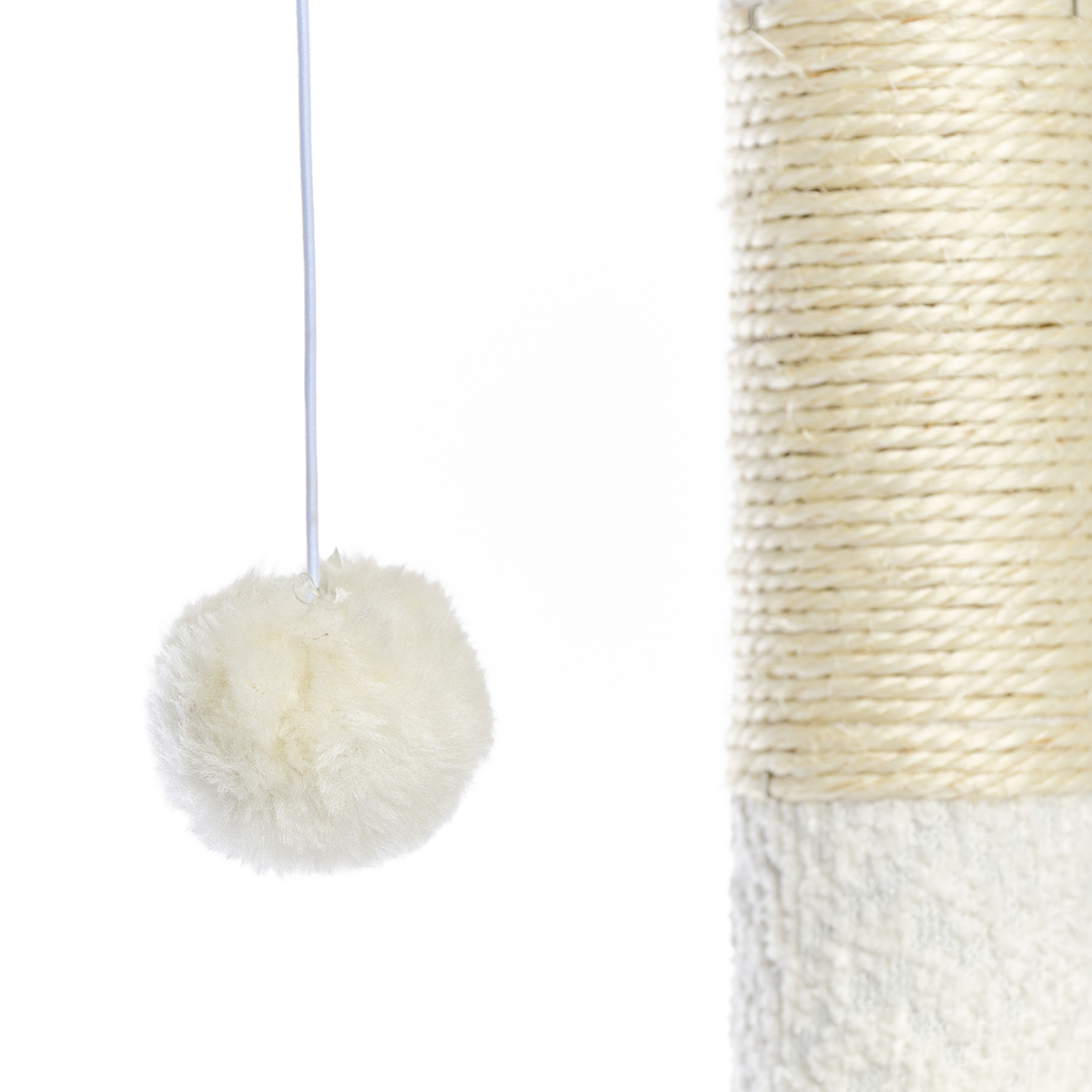 Дом-когтеточка для кошек Не один дома Boucle белый 45*45*112см - фото 5